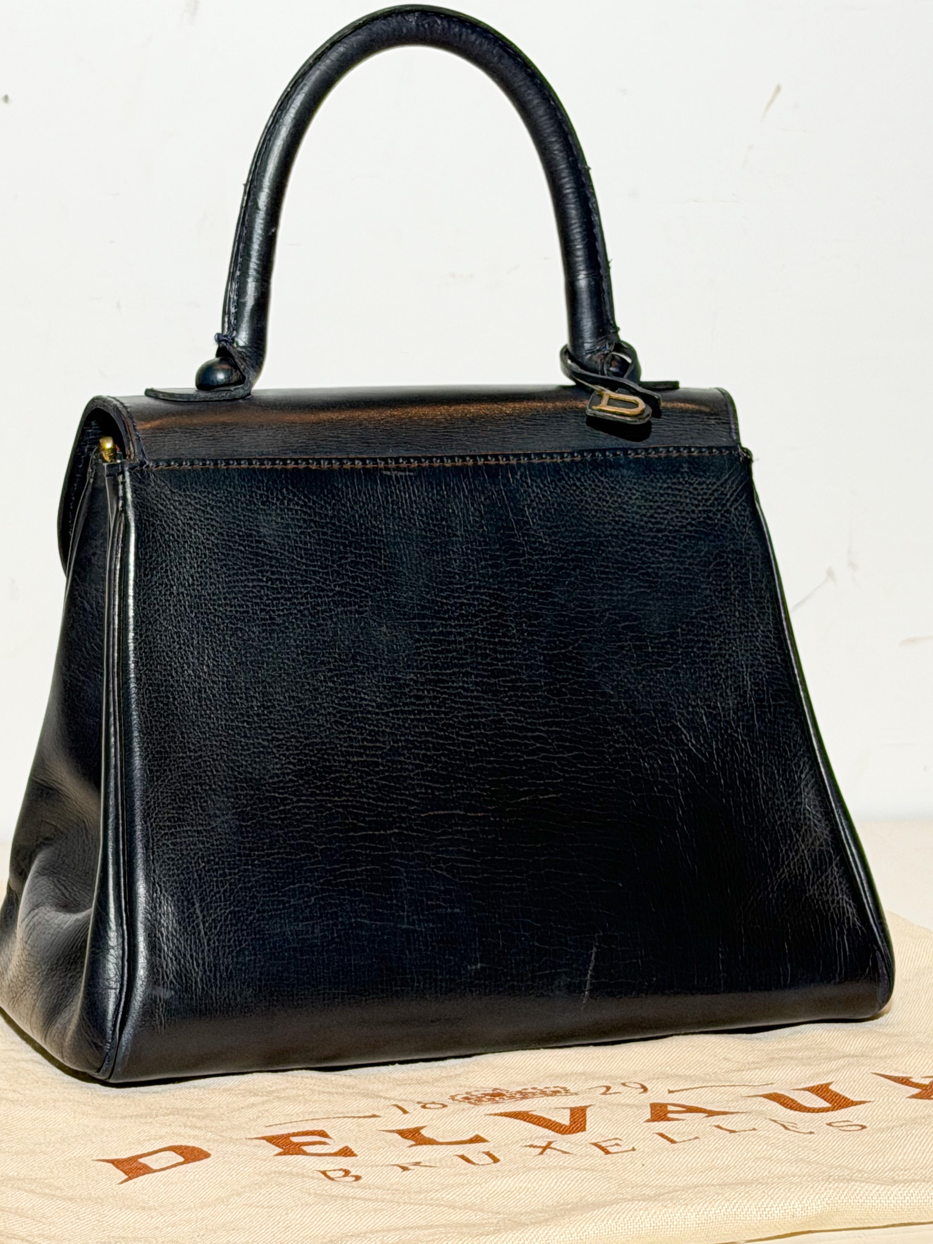 Vintage Delvaux Brillant PM Dark Blue