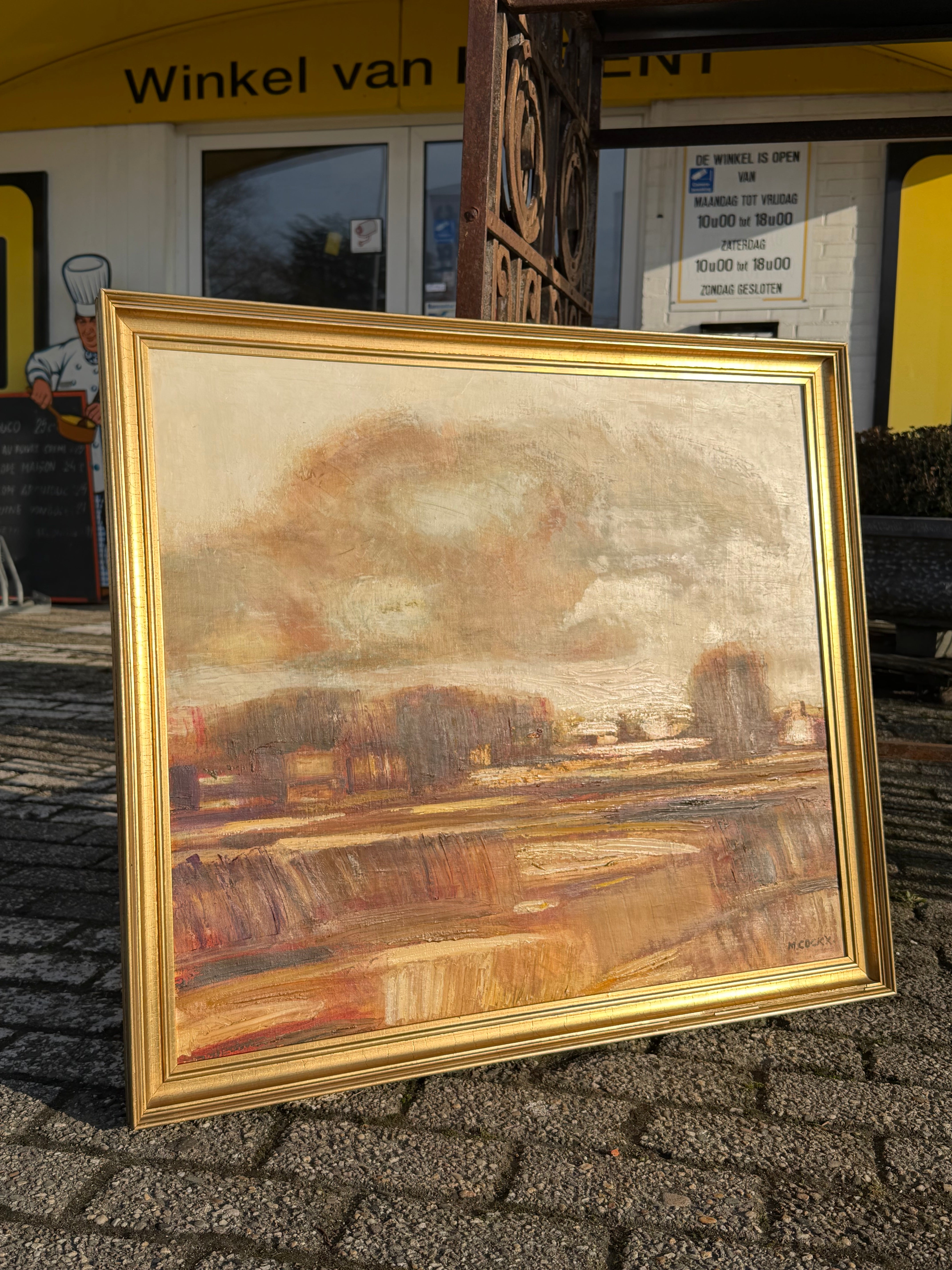 Marcel Cockx – Oil on Canvas Landscape Painting (Framed) – 80 x 88 cm