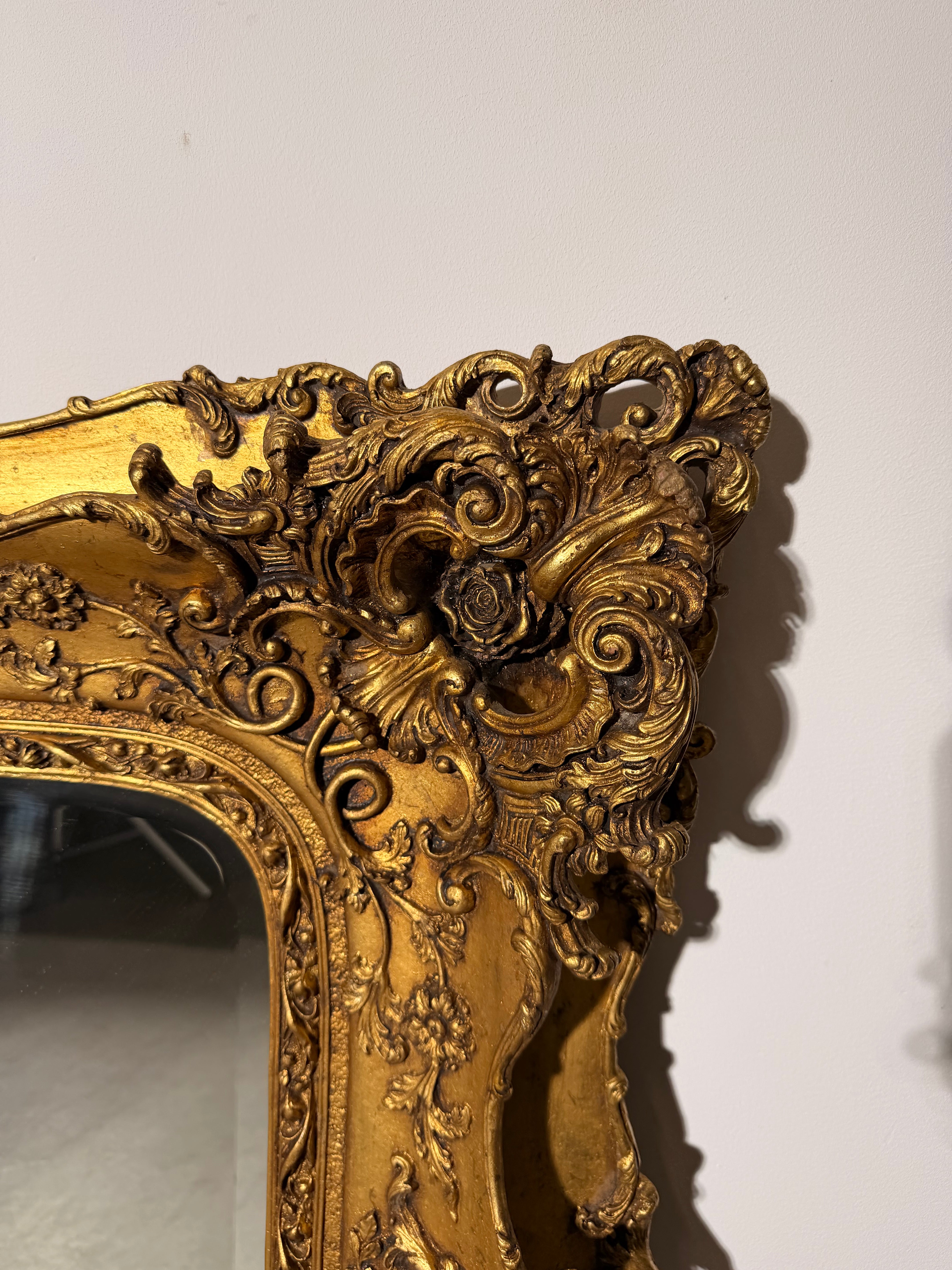 Large Ornate Baroque Gilt Mirror