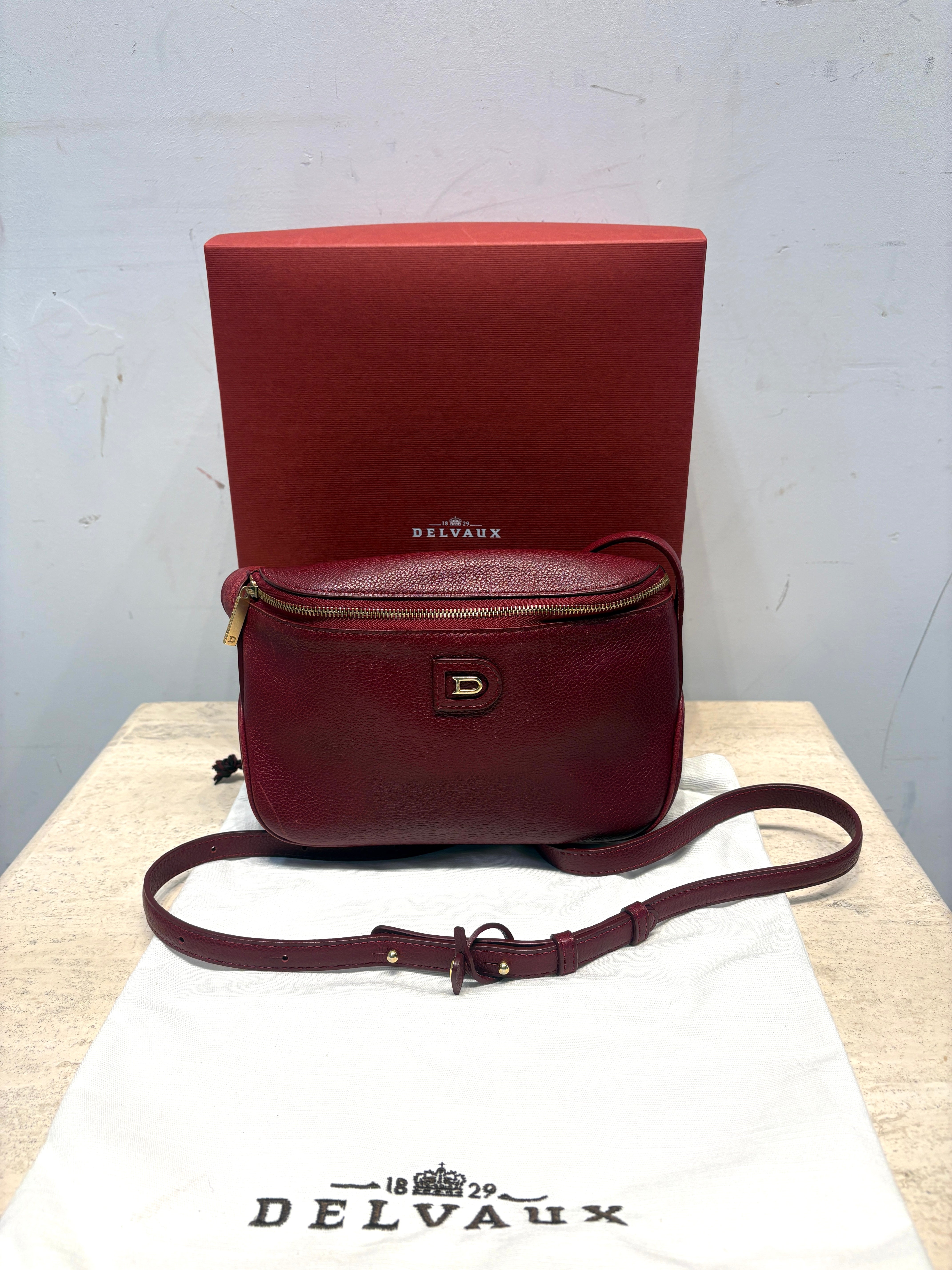Delvaux Macao Crossbody Bag – Burgundy Leather