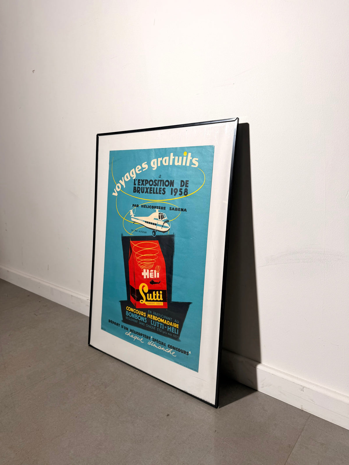 Original Expo 58 “Voyages Gratuits” Sabena Advertising Poster