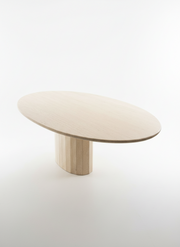 Oval Travertine Dining Table – 1980s