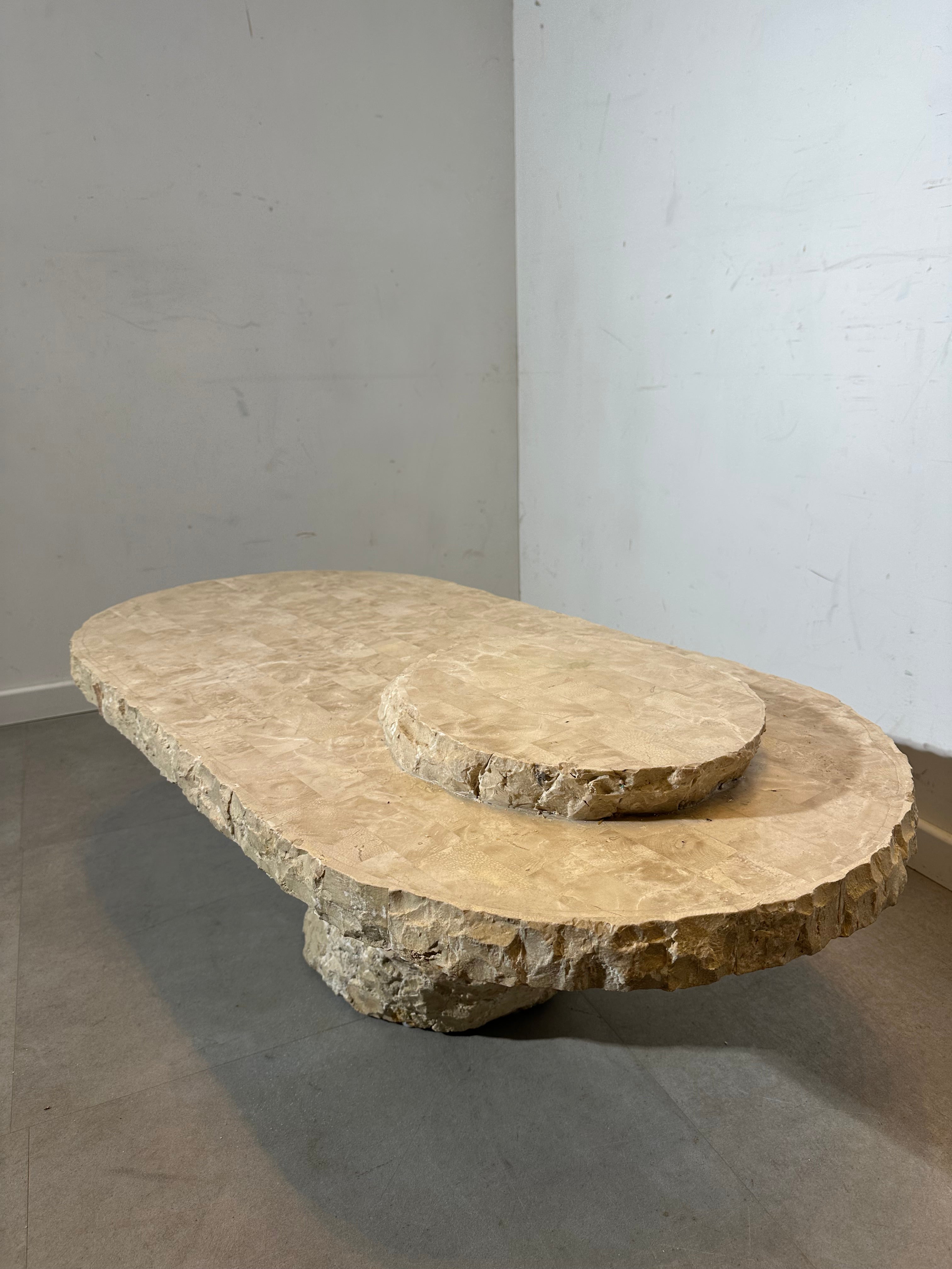 Vintage Mactan Stone Coffee Table