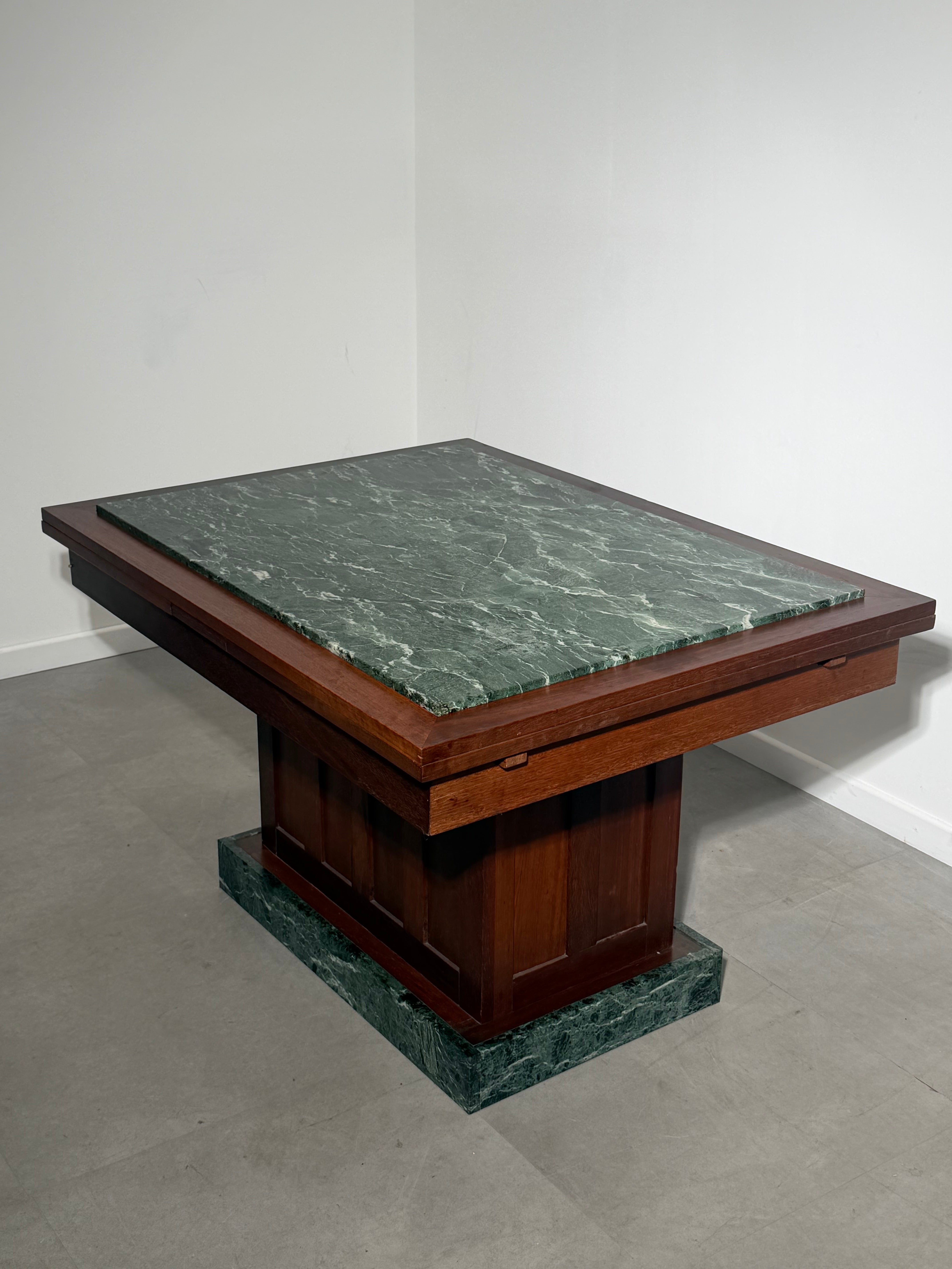 Art Deco Green Marble Dining Table