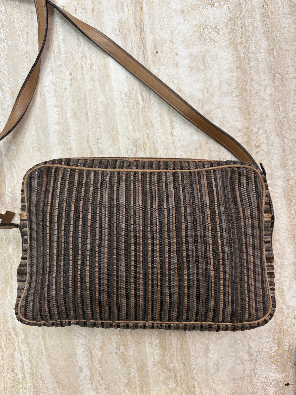 Delvaux Vintage Toile de Cuir Crossbody Bag