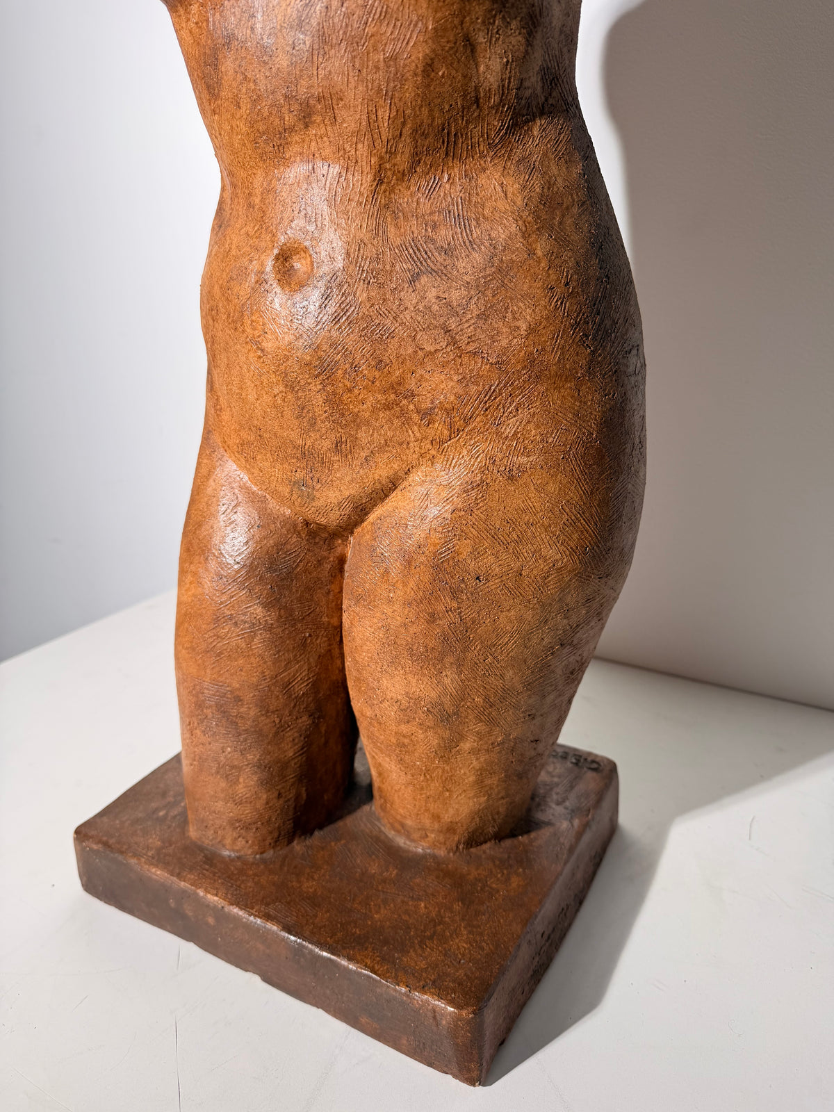 C. Eeckhout – Female Torso Sculpture on Rectangular Base