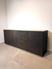 Contemporary Wooden Sideboard with Glass Top
