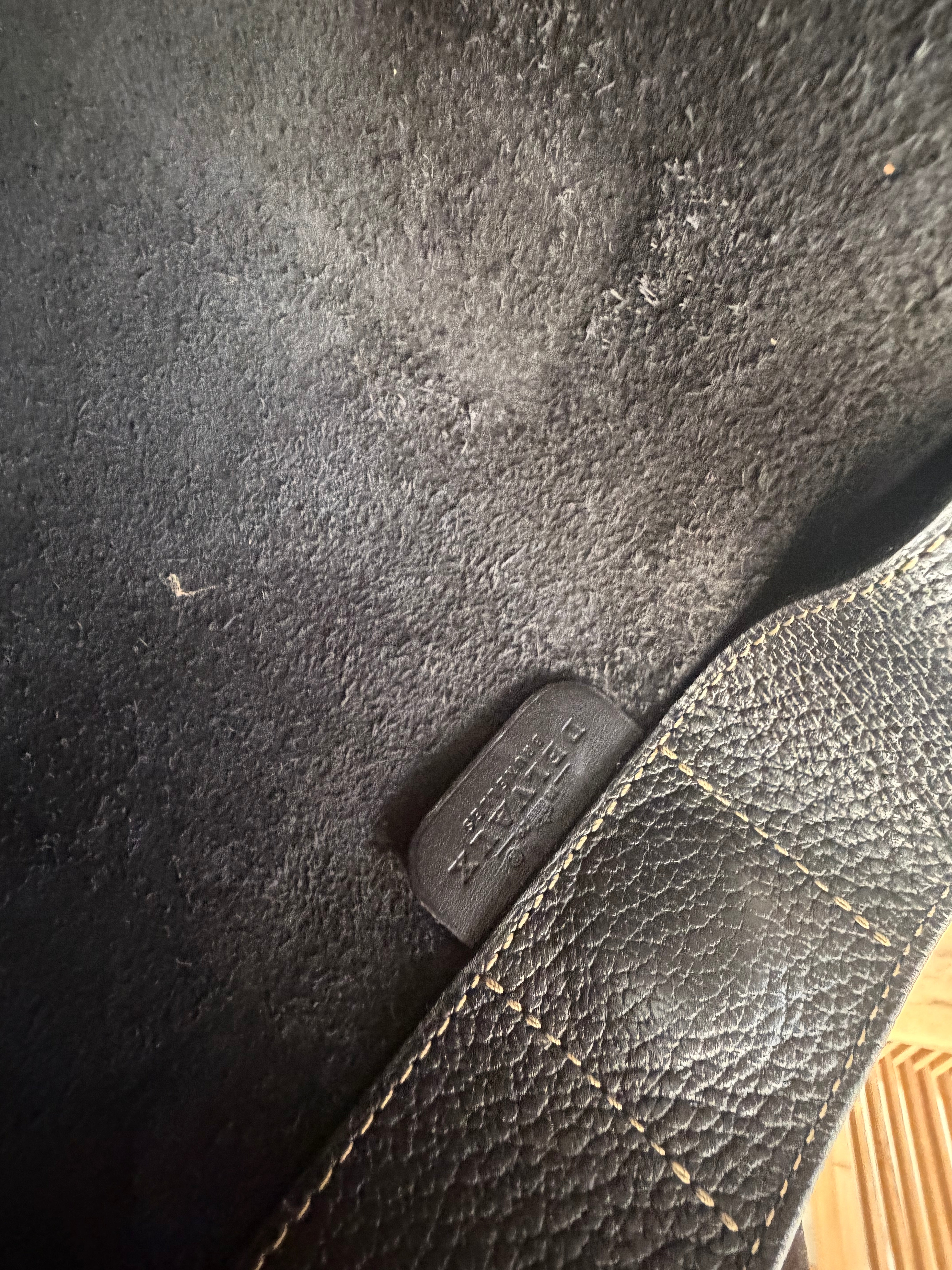 Vintage Delvaux Black Leather Crossbody Bag