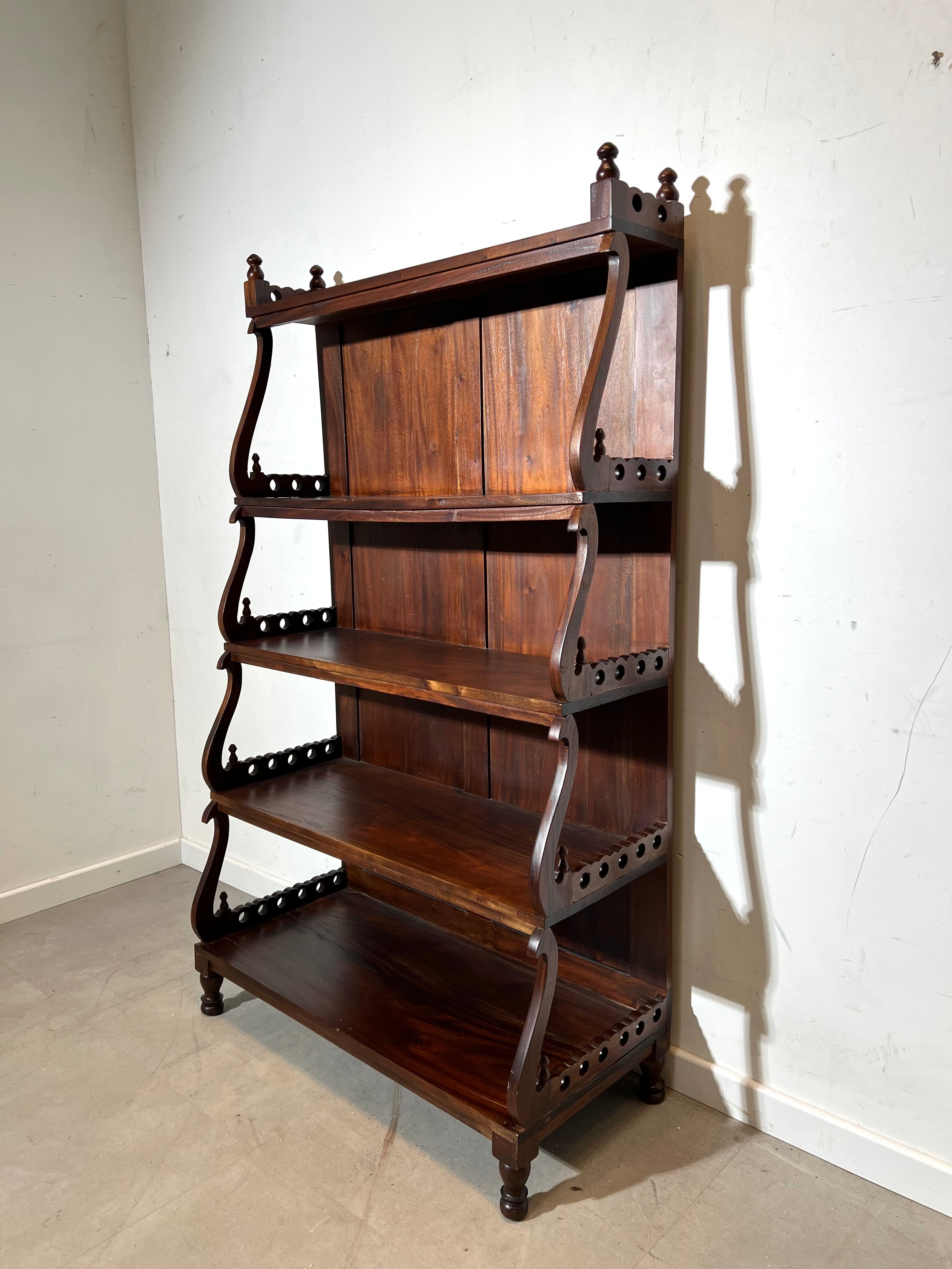 Antique Victorian Mahogany Open Bookcase