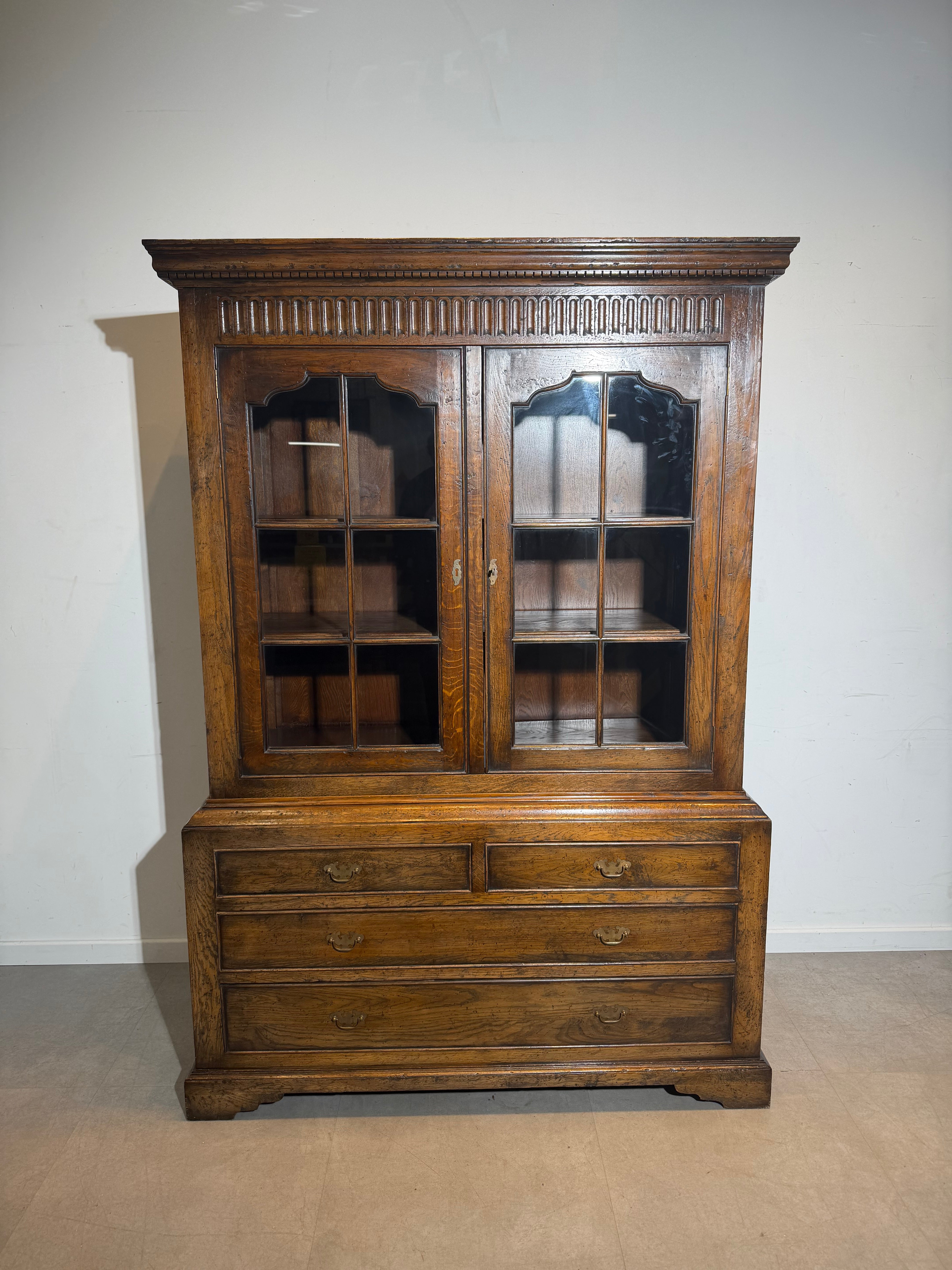 Antique Oak Display Cabinet