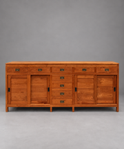 Large Teak Sideboard with Sliding Doors & Drawers