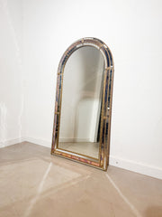 Vintage Arched Mosaic mirror – brass & glass inlay (60 x 110 cm)