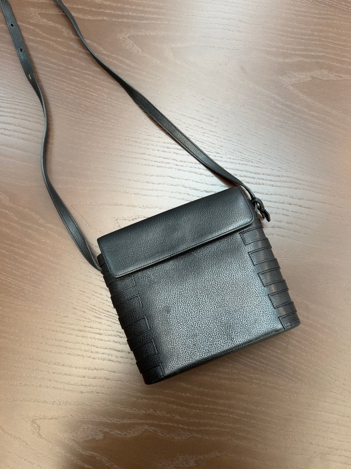 Delvaux Le Cèdre Black Leather Crossbody Bag