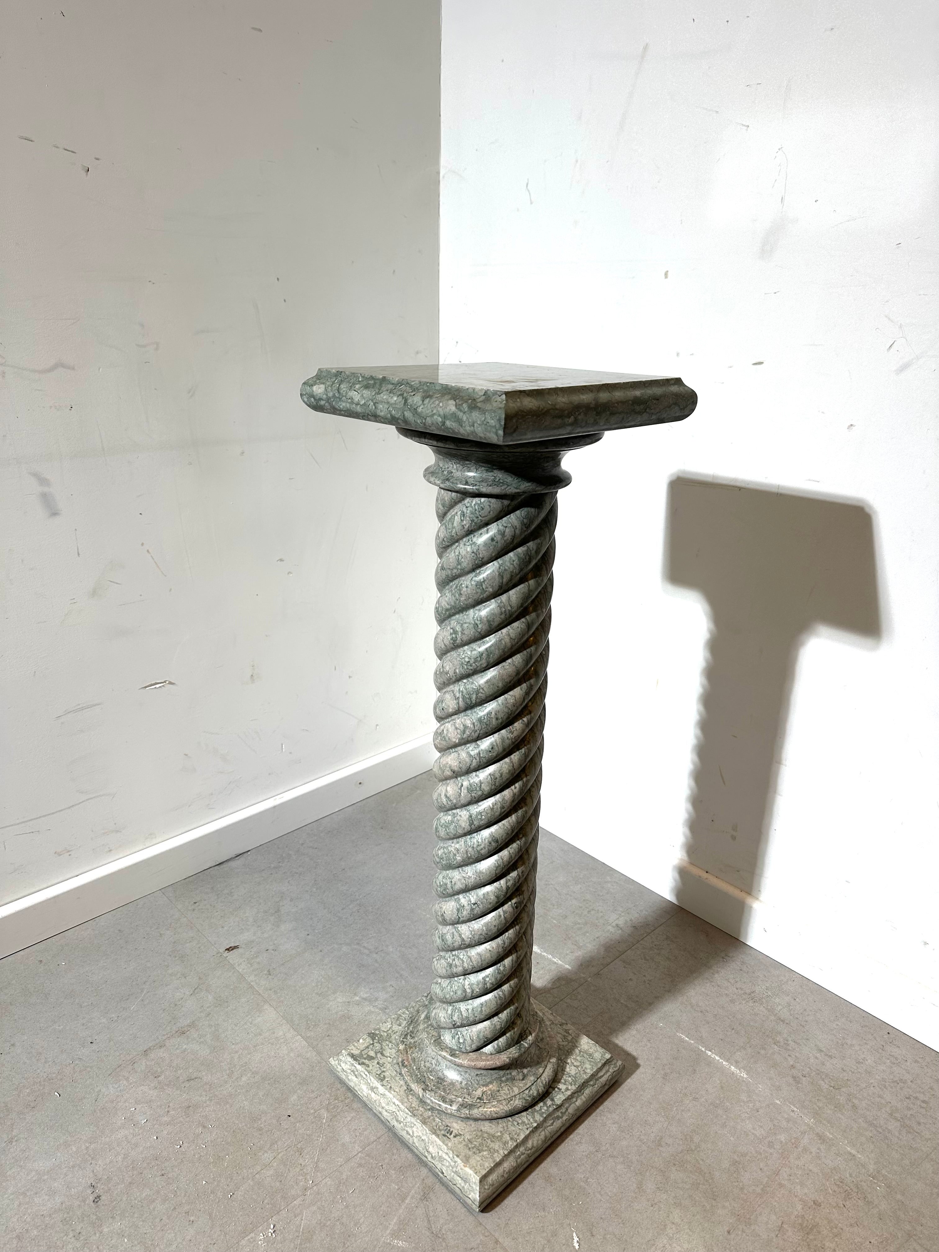 Green Marble Twisted Pedestal