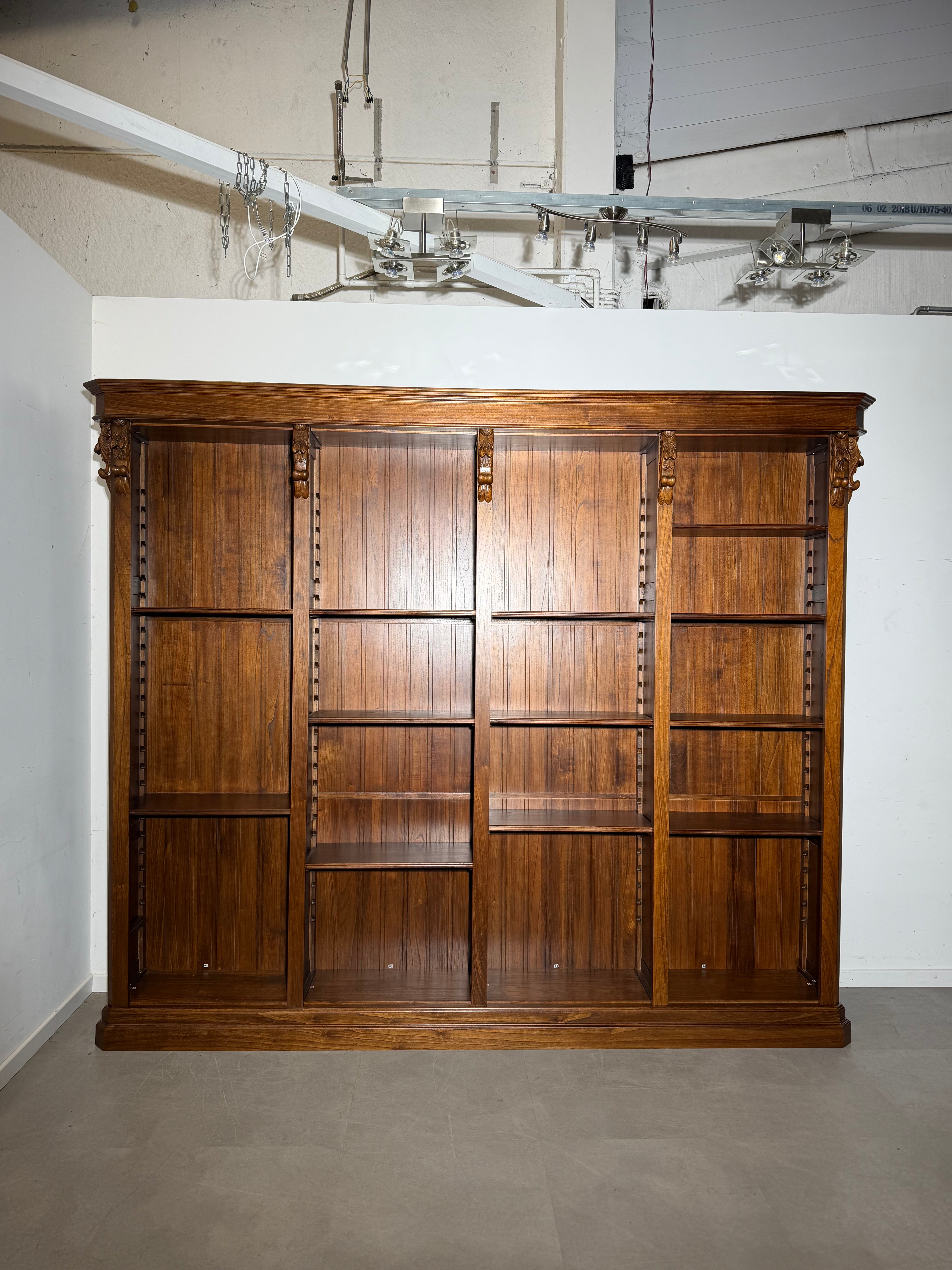Large Bookcase Cabinet in Solid Elm Wood