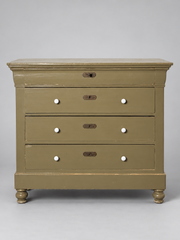 Olive Green Painted Chest of Drawers — 120 × 106 × 47 cm