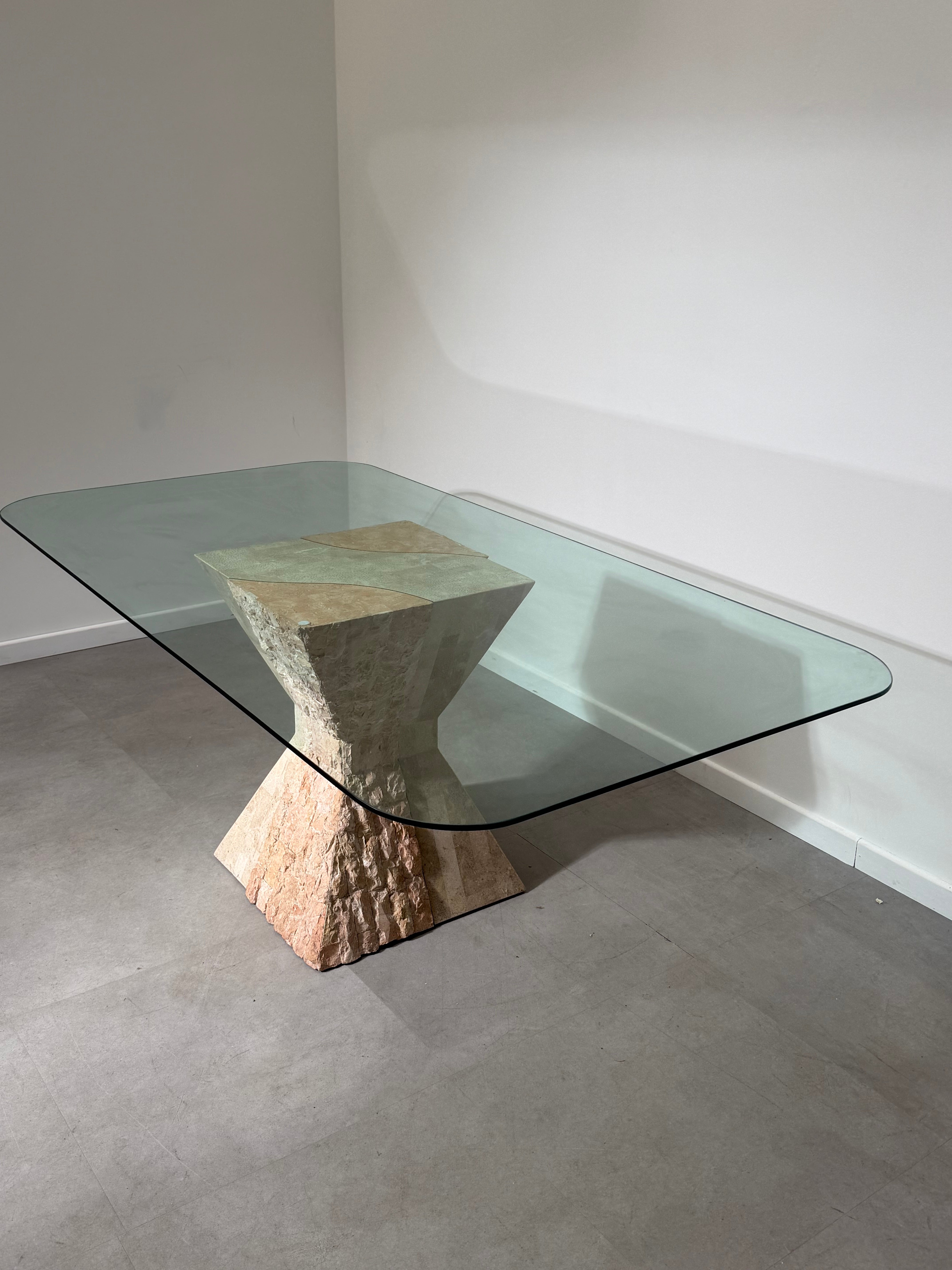 Mactan Stone Dining Table with Glass Top