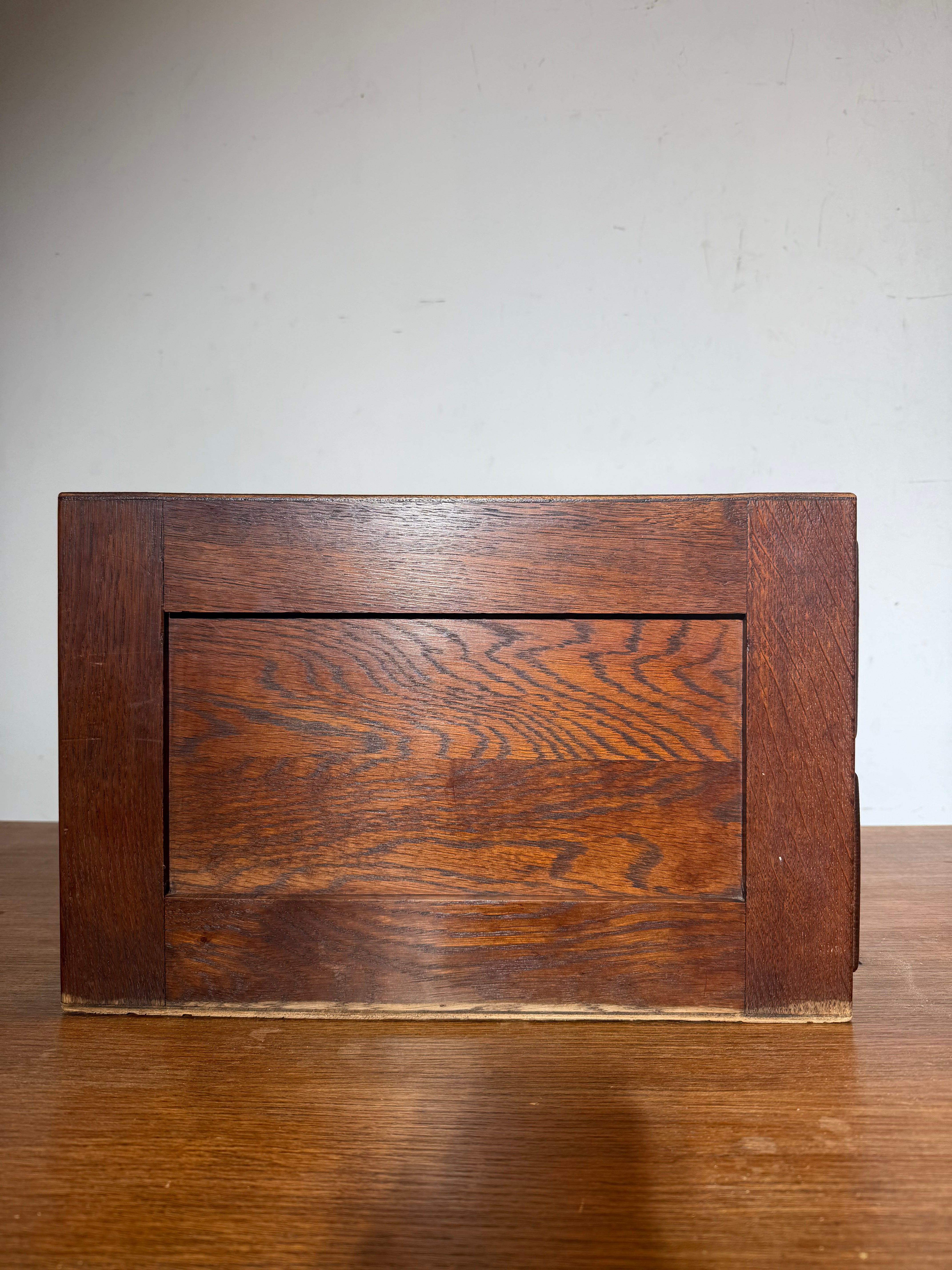 Antique oak filing cabinet
