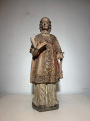 17e-eeuws polychroom standbeeld van Sint Laurentius