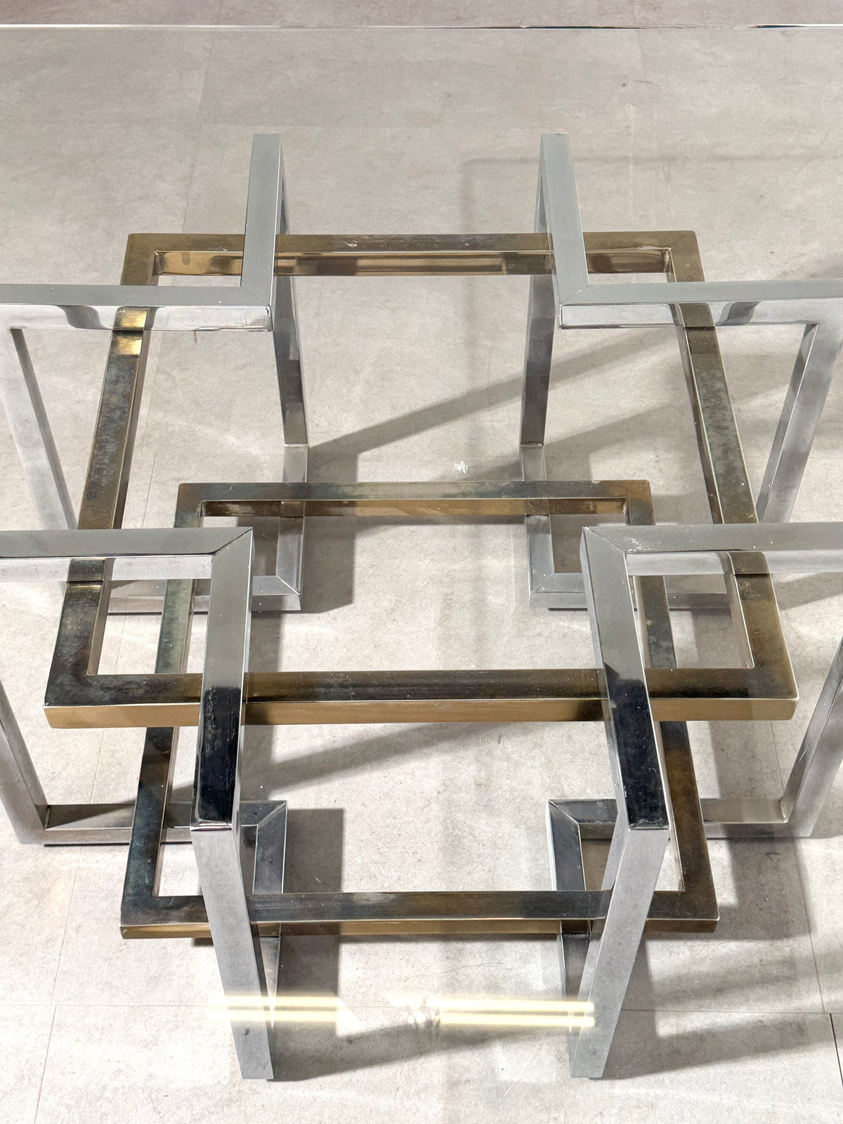 Vintage Geometric Chrome & Brass Coffee