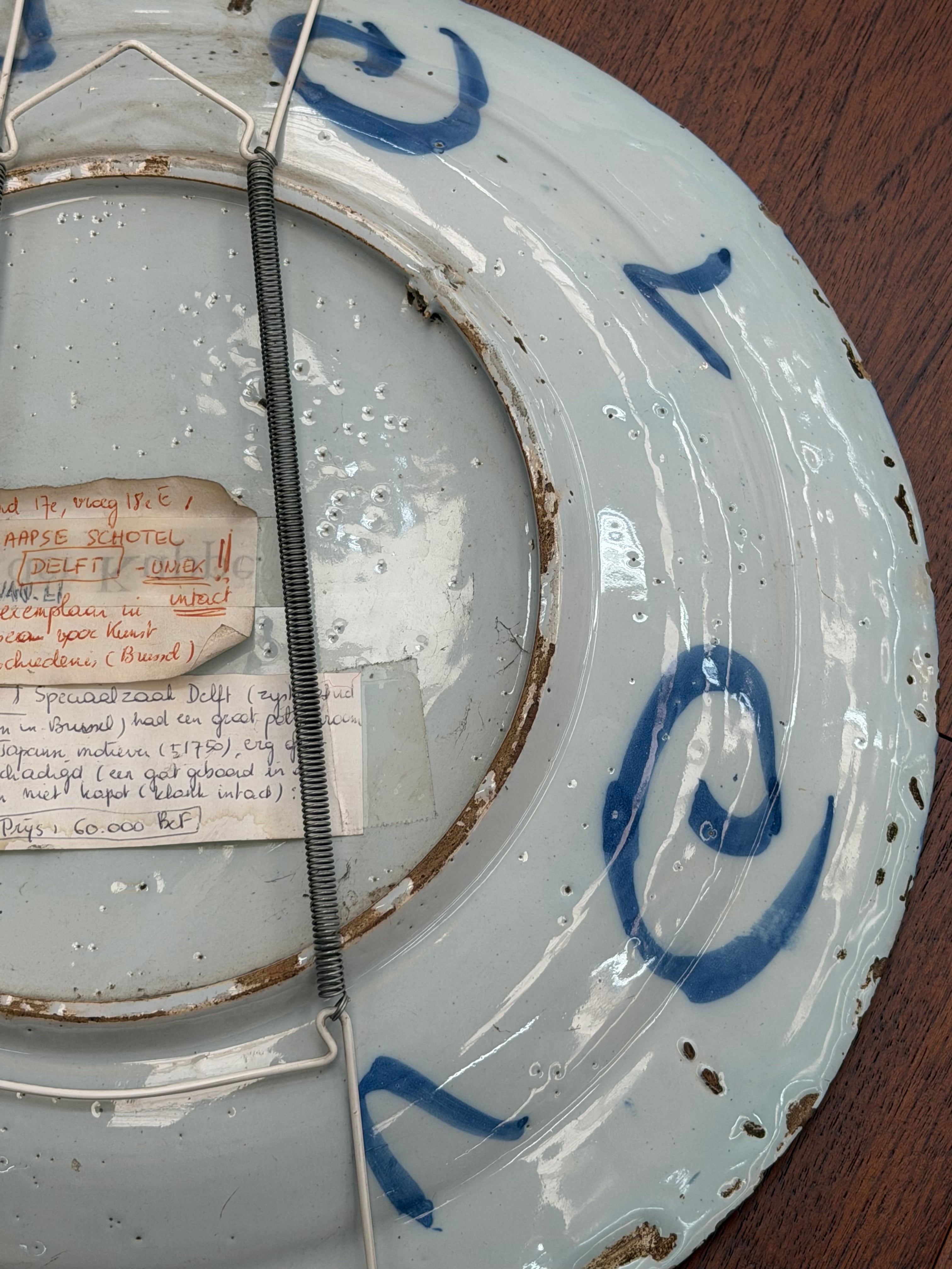 Antique Delft Faience Charger Plate – 17th Century