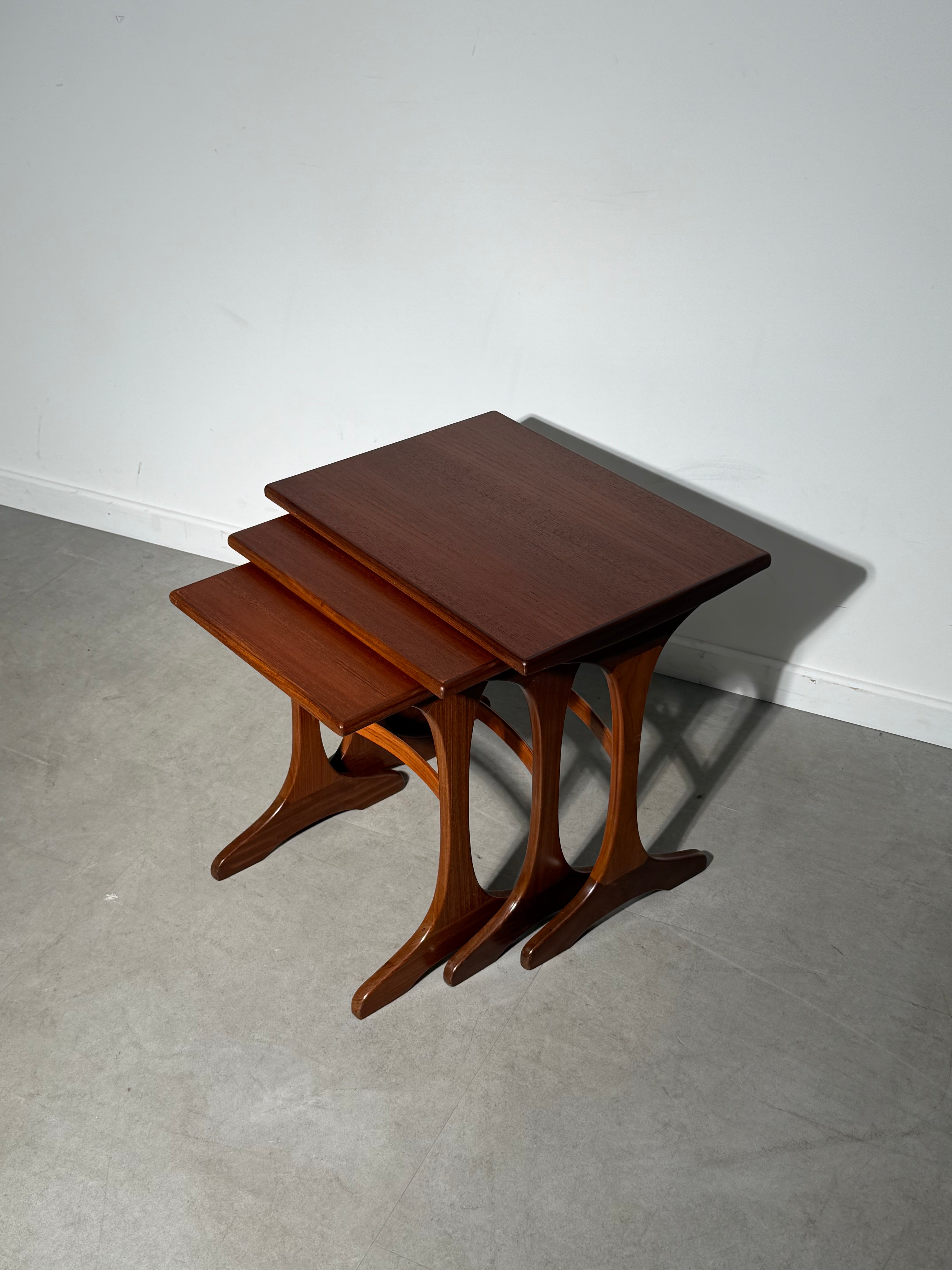 Vintage Teak Nesting Tables – Set of Three – Mid-Century Modern