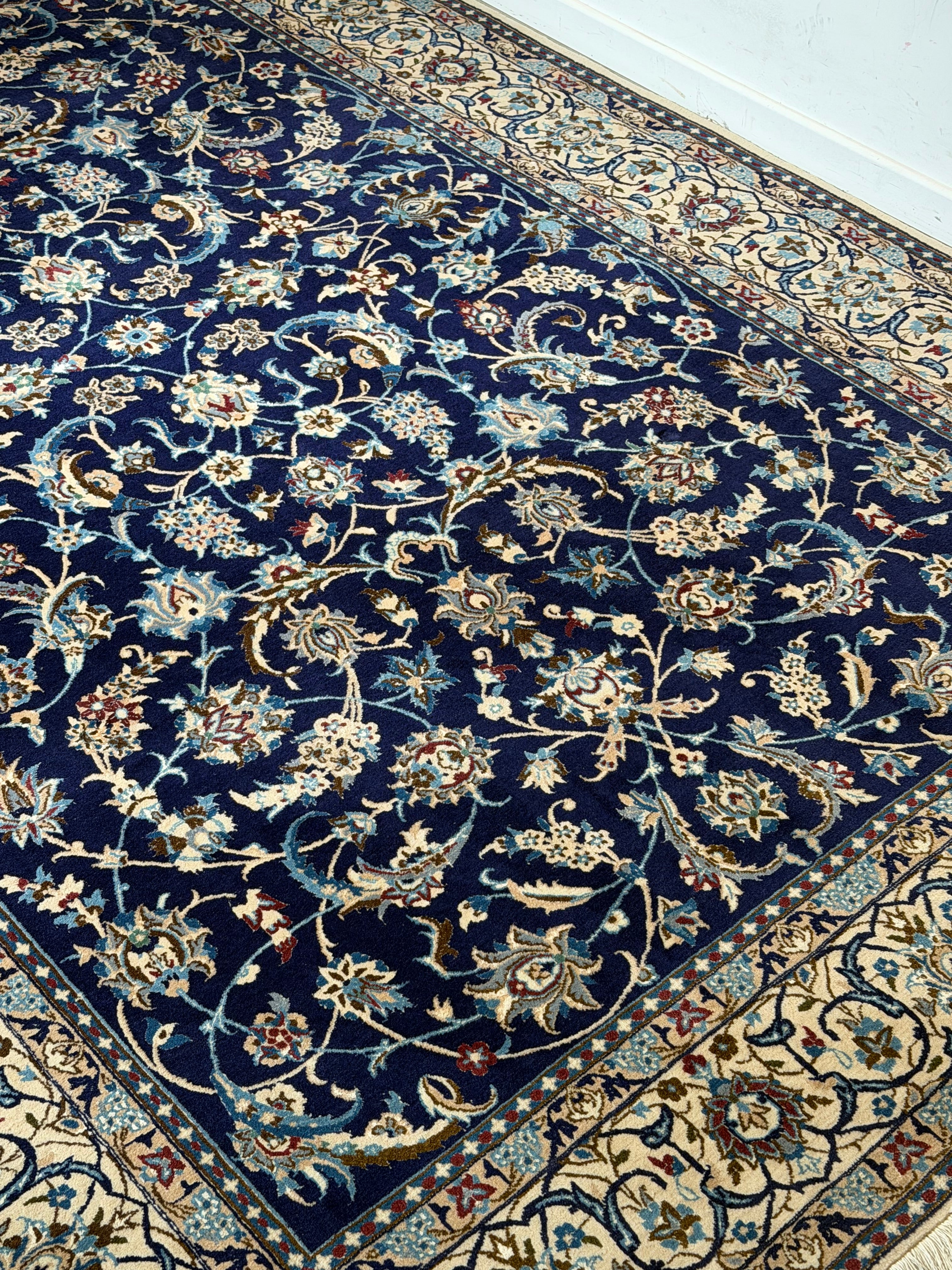 Large Persian Nain Rug – Hand Knotted Wool & Silk – 311 x 207 cm