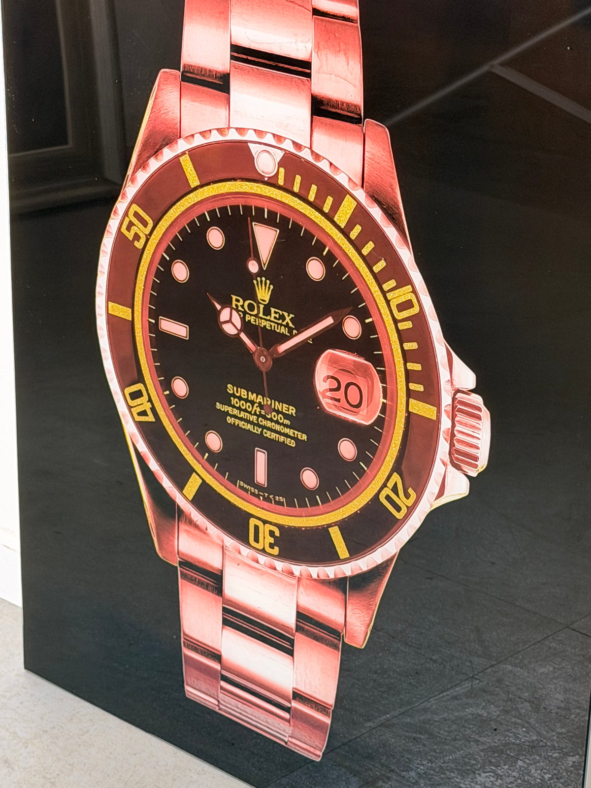 Rolex Submariner Decorative Glass Wall Art