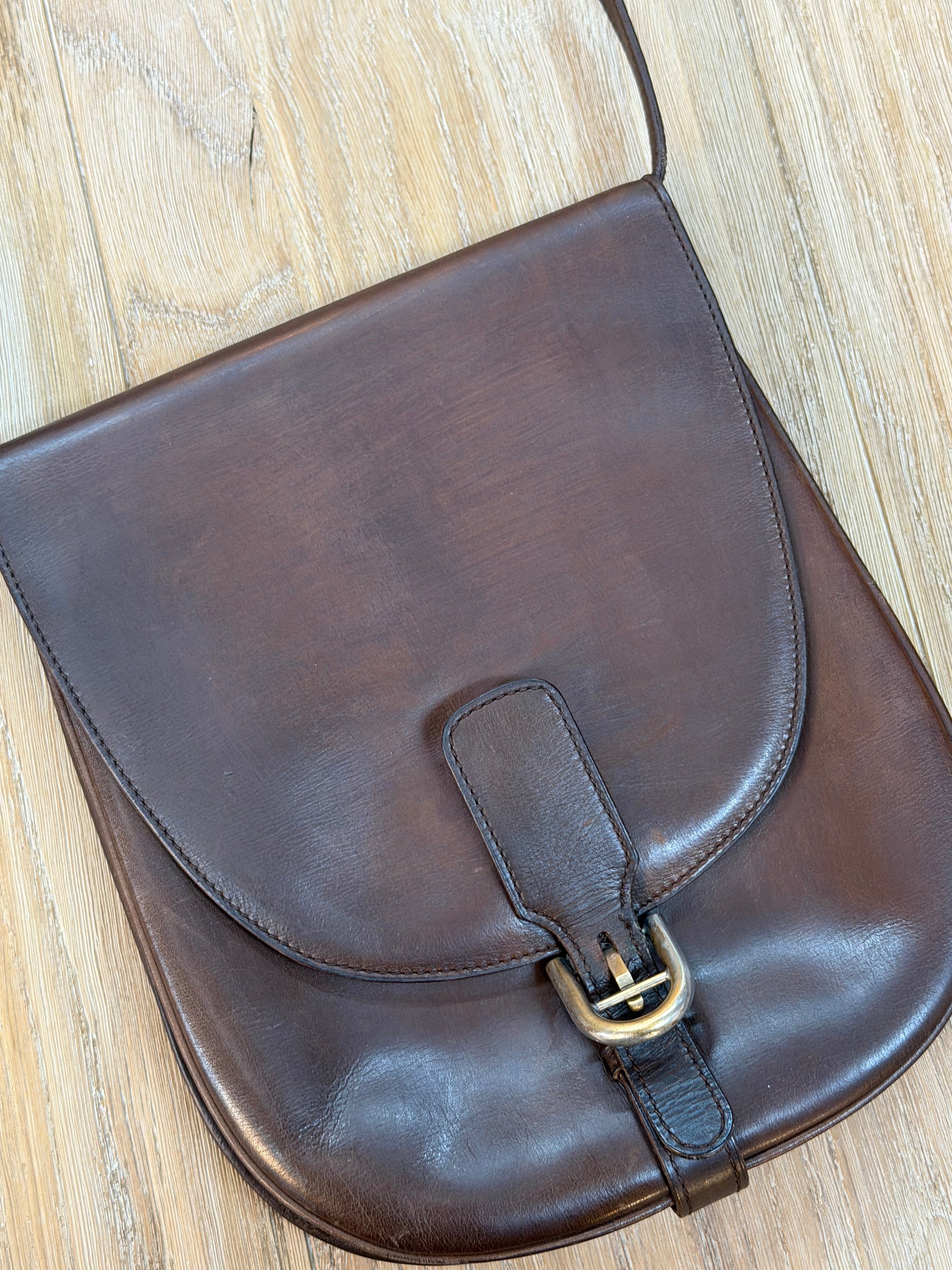 Delvaux Brown Leather Crossbody Bag