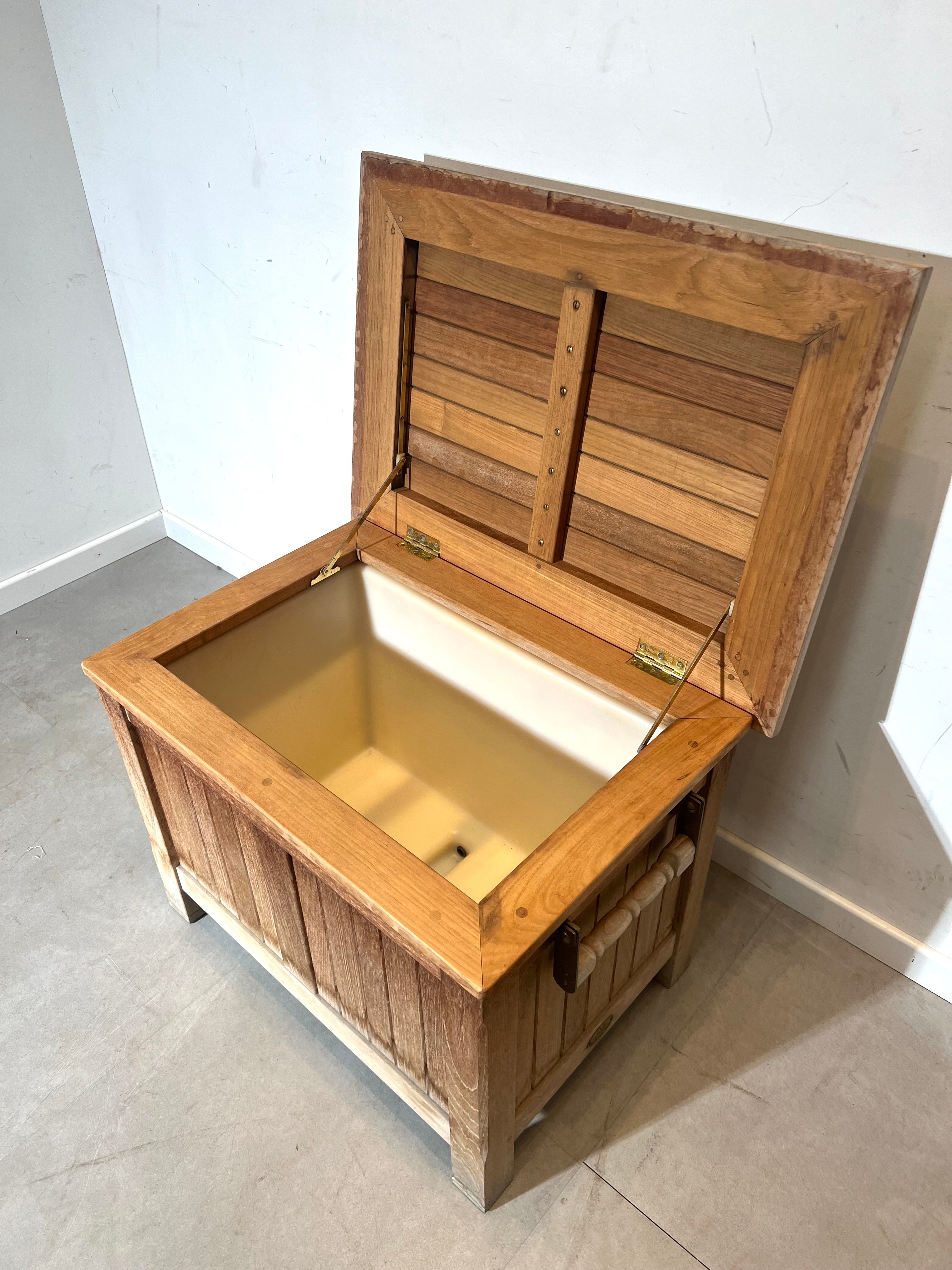 Vintage Teak Garden Cooler Chest by JGC Belgium
