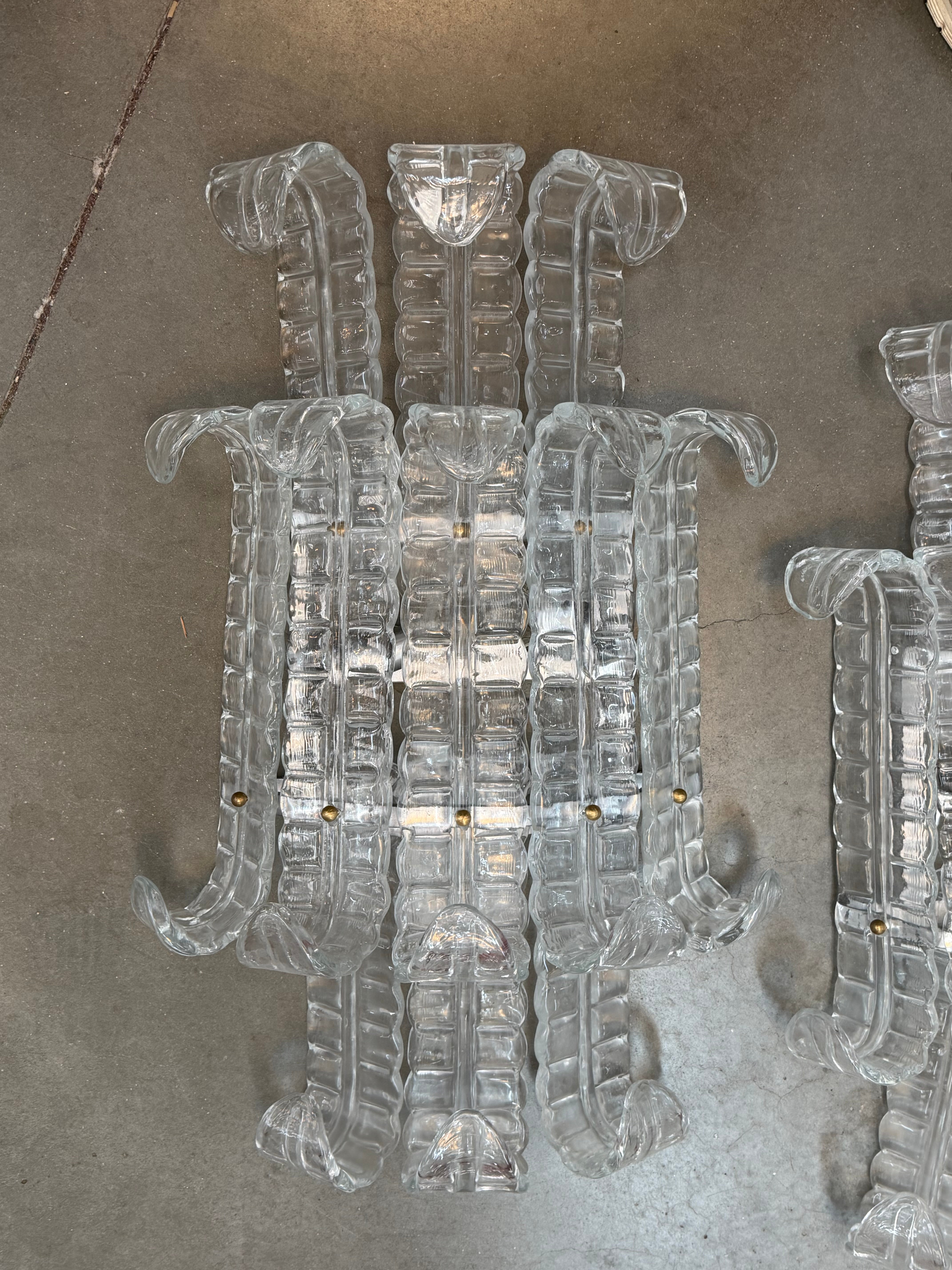 Pair of Murano Glass Wall Sconces — Italy, 1970s