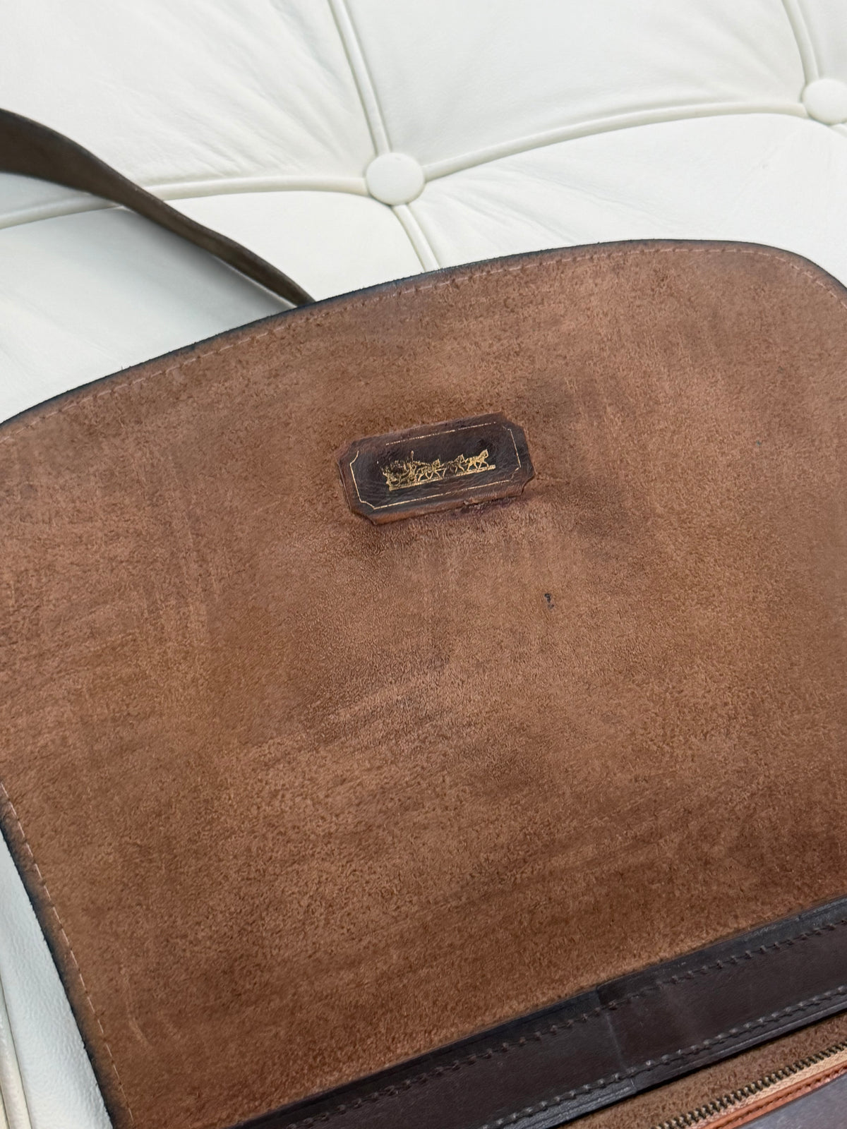 Delvaux “Chasseresse” Two Tone Crossbody Bag 22 x 24 cm