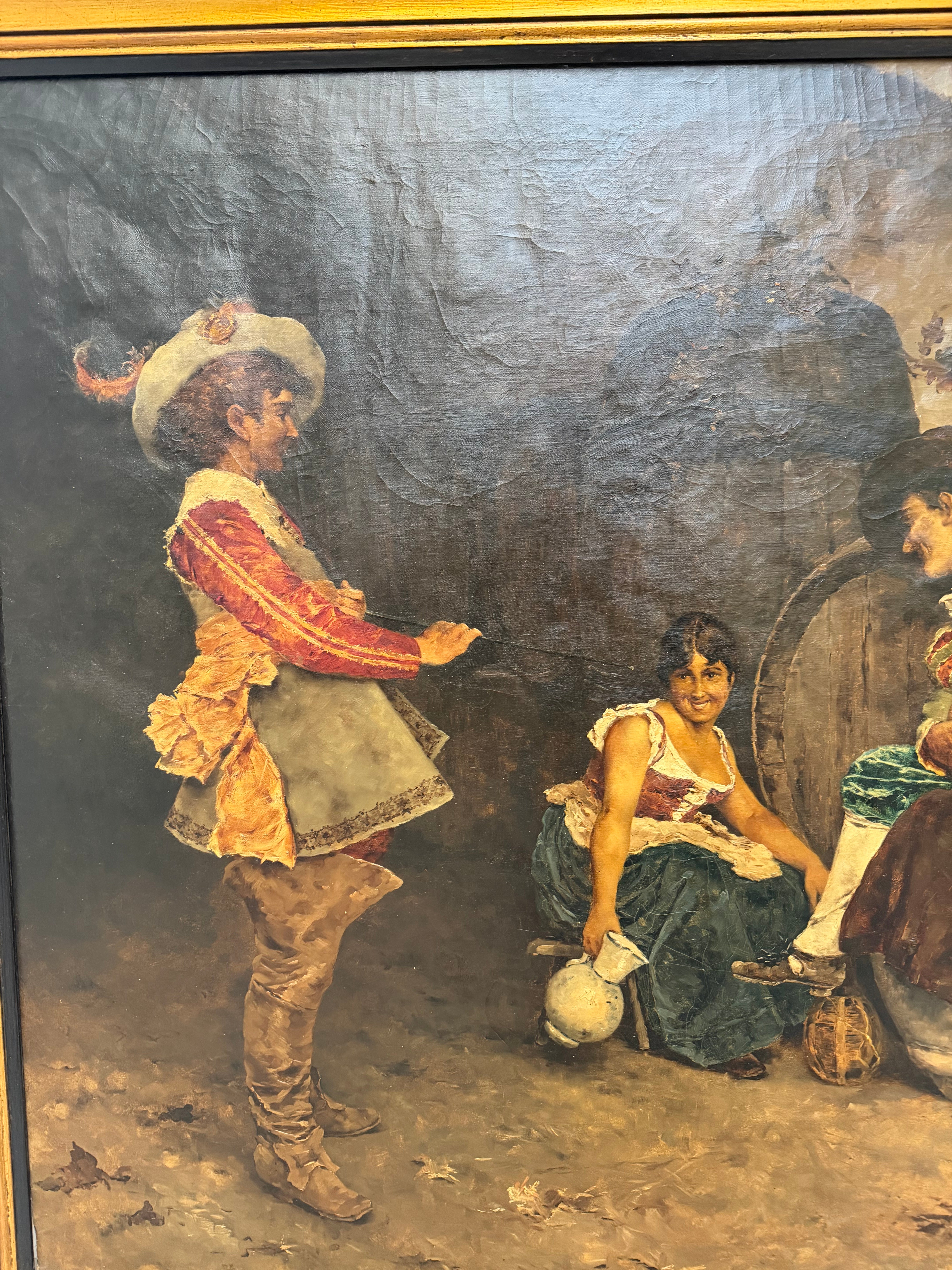 Antiek olieverfschilderij op doek van Leopold Müller