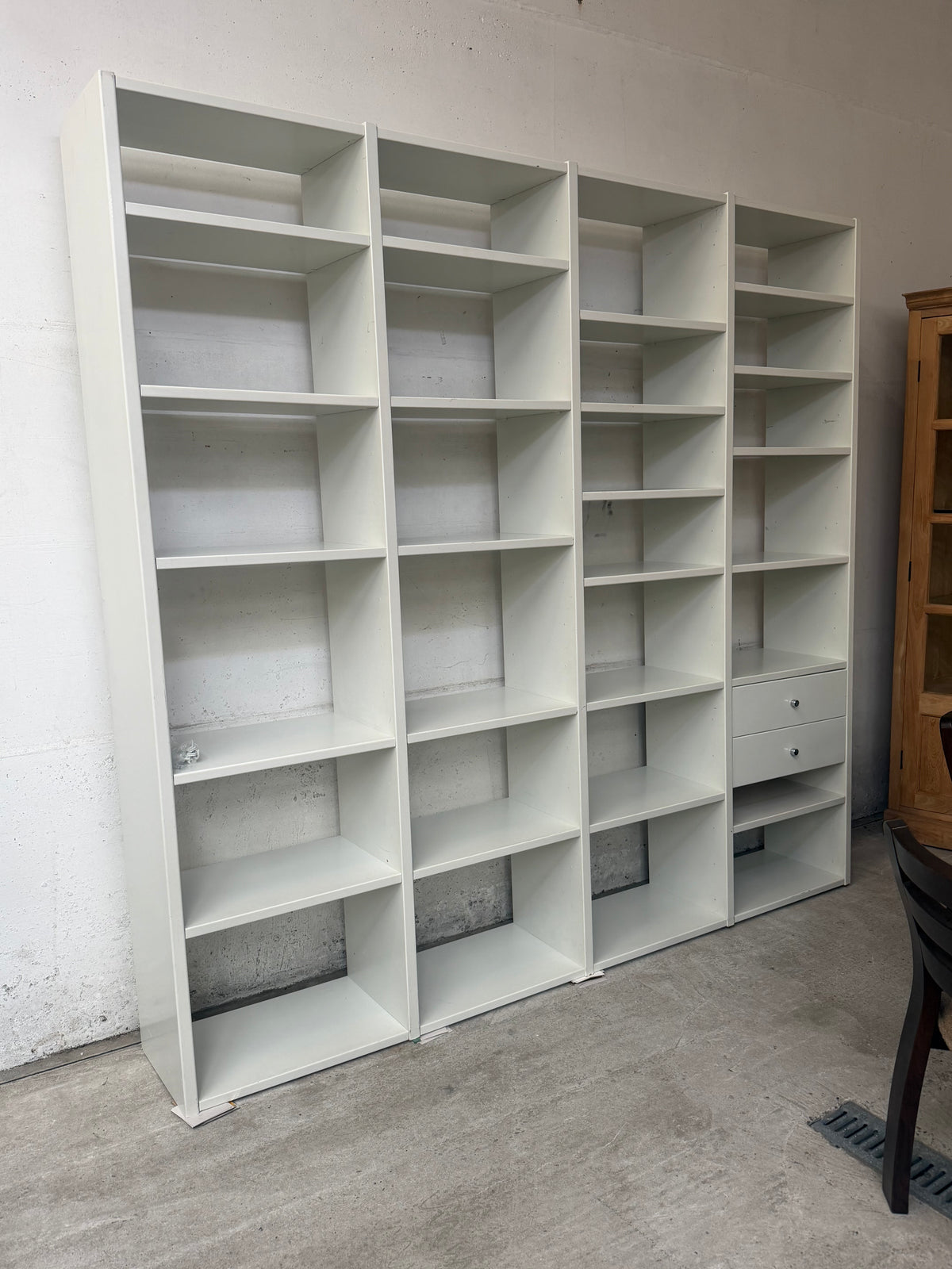 Interlübke Open Bookcase – White Modular Shelving System