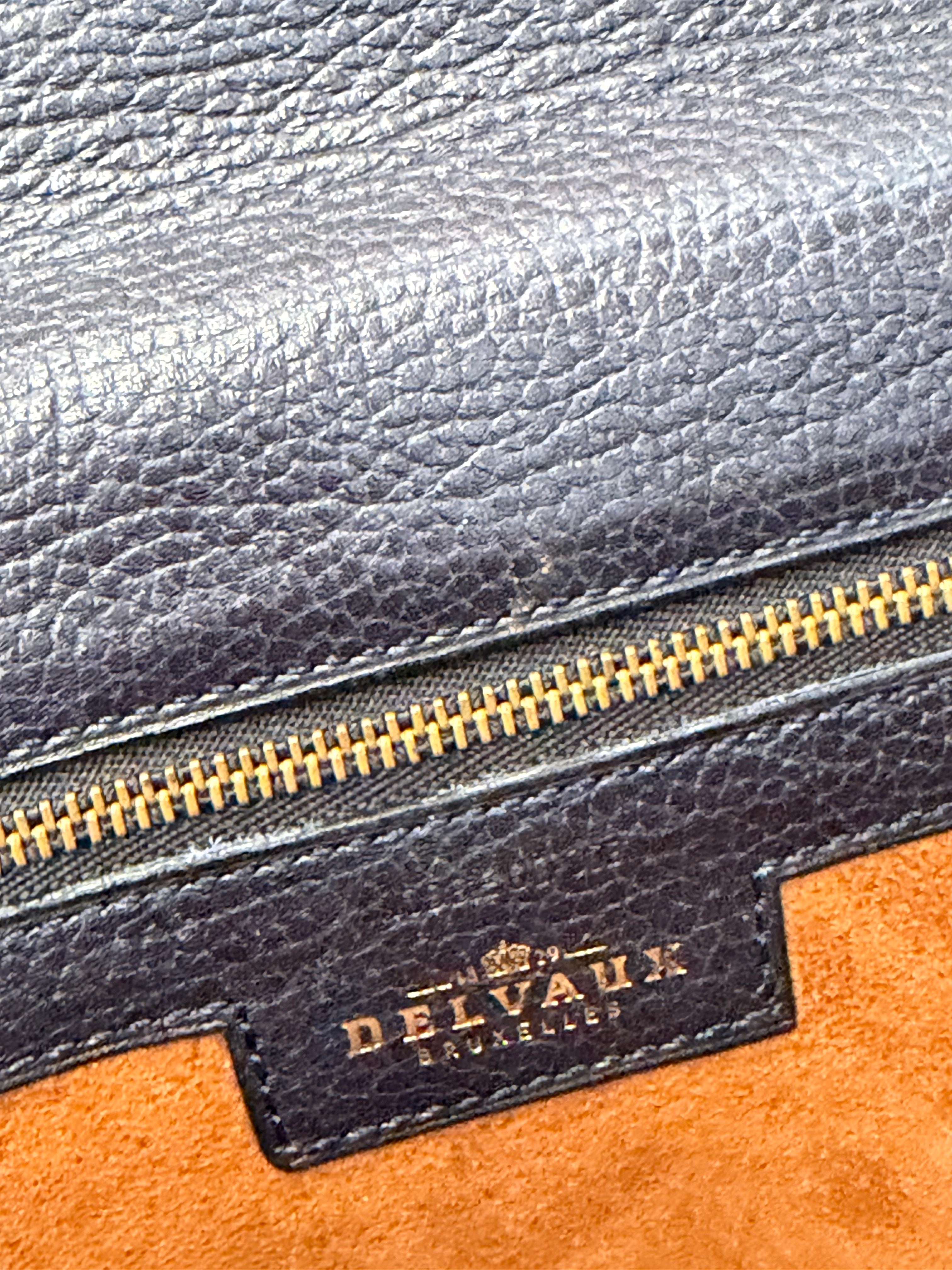 Delvaux “Simoun” Crossbody Bag – Dark Blue Leather