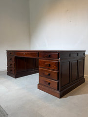 Antique Double-Sided Mahogany Executive Desk – 200 cm