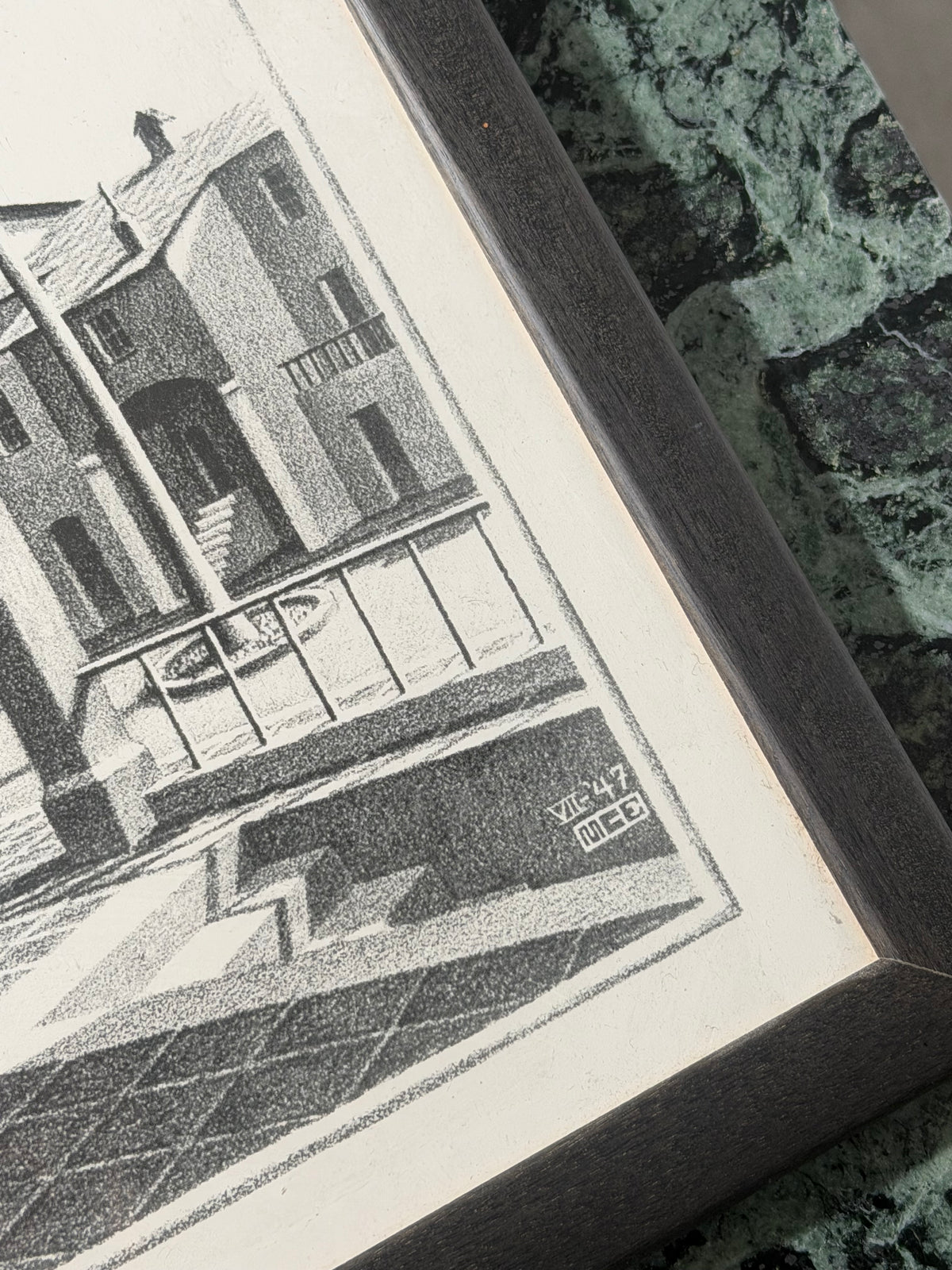 M. C. Escher “High and Low” – Framed Print, 80 × 37 cm