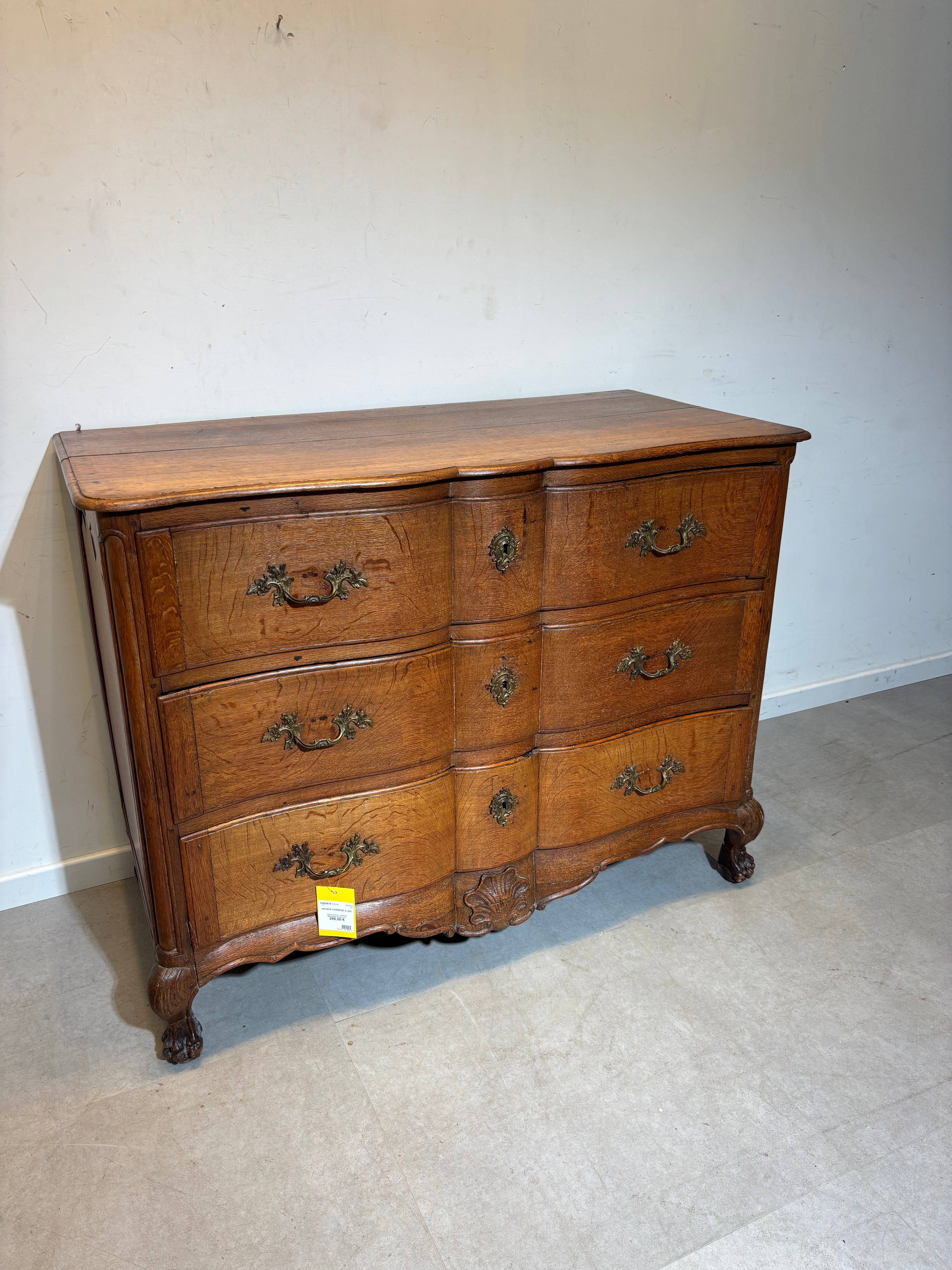 19e-eeuwse Franse eikenhouten ladekast – Louis XV-stijl