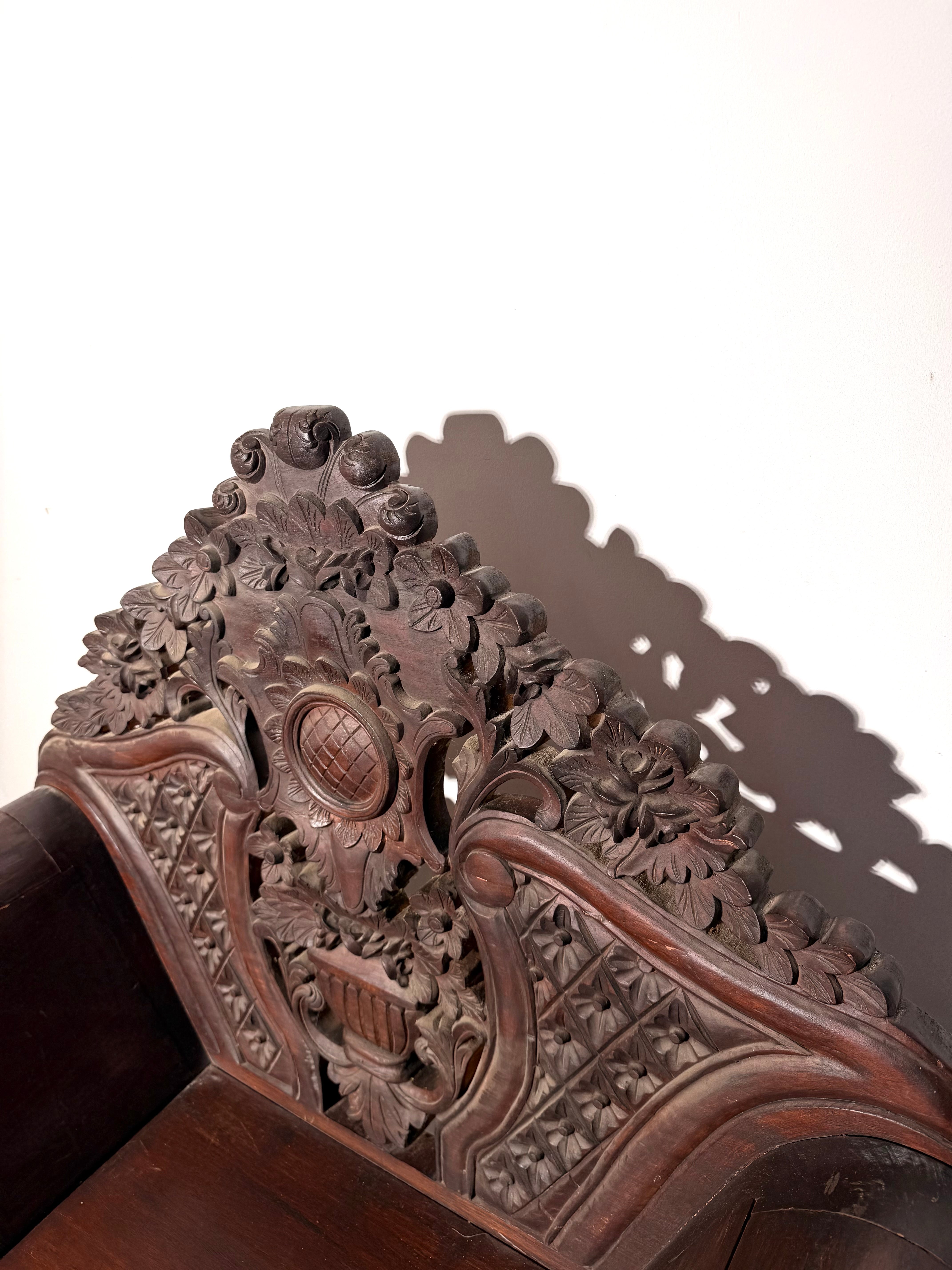 Antique Hand-Carved Colonial Armchair