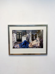 Paul Delvaux – Surrealist Interior with Reclining Nude – Framed Print – 85 x 65 cm