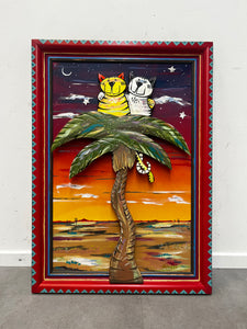 Painting Cats in a palmtree 3D