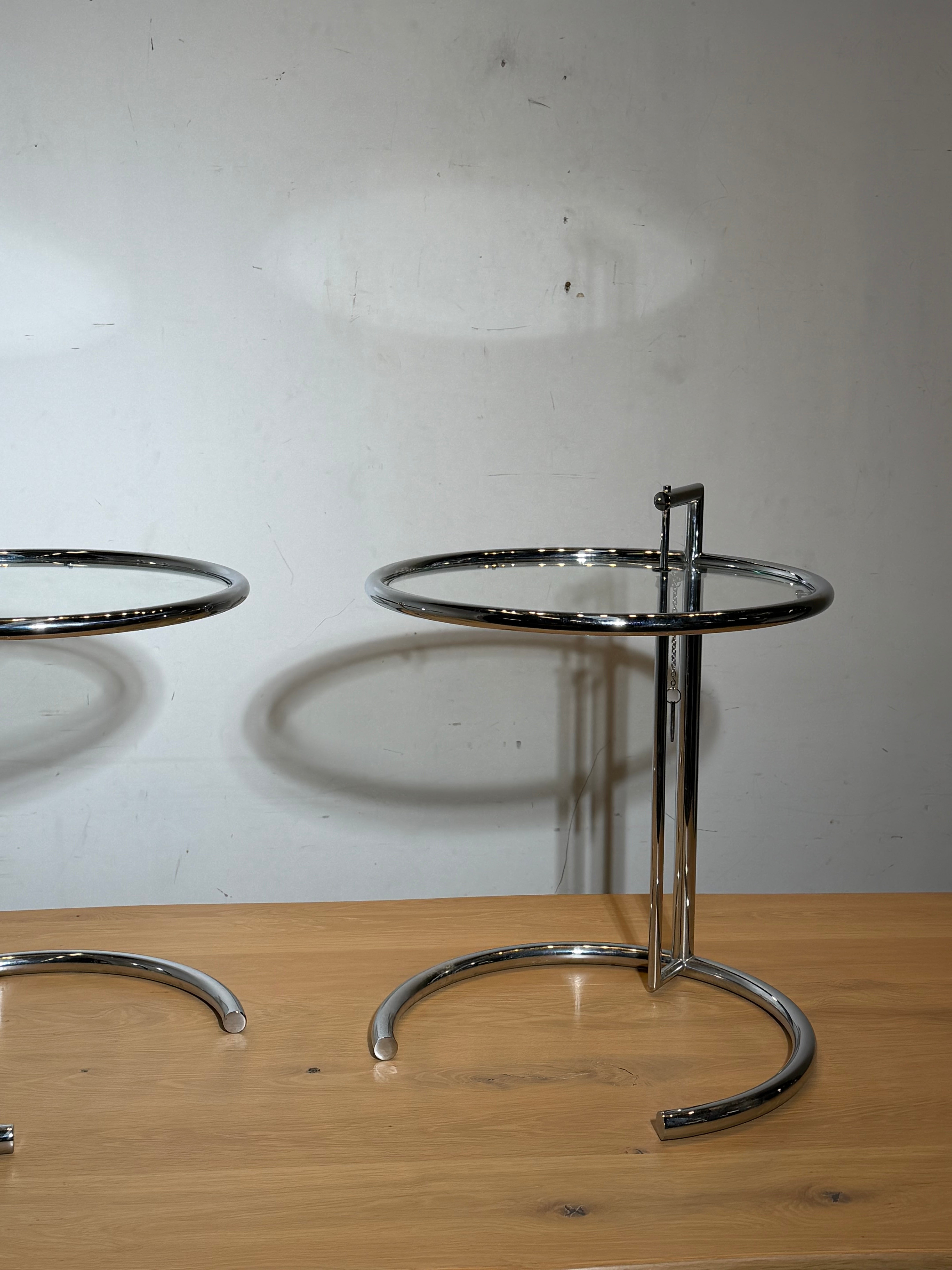Vintage adjustable chrome side table – height adjustable – price per piece