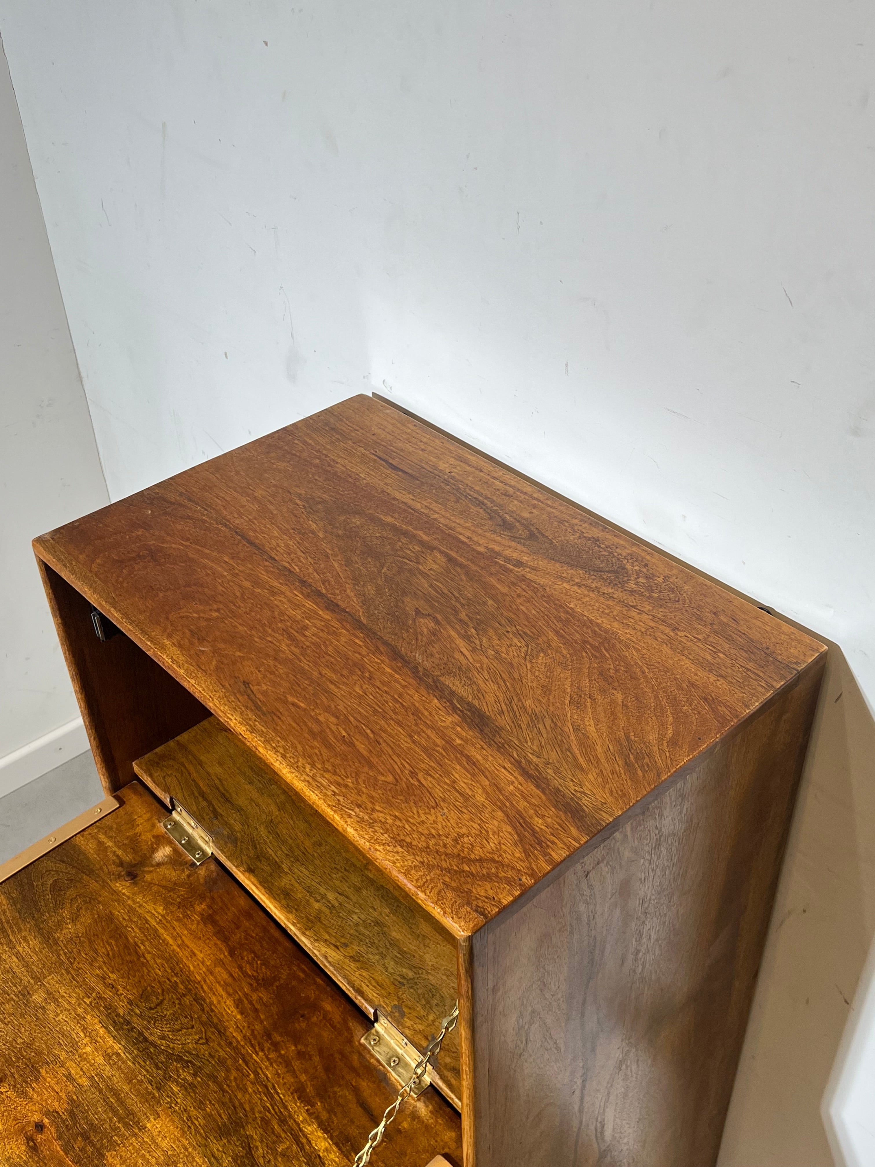 Vintage Mid-Century Style Folding Bar Cabinet in Wood