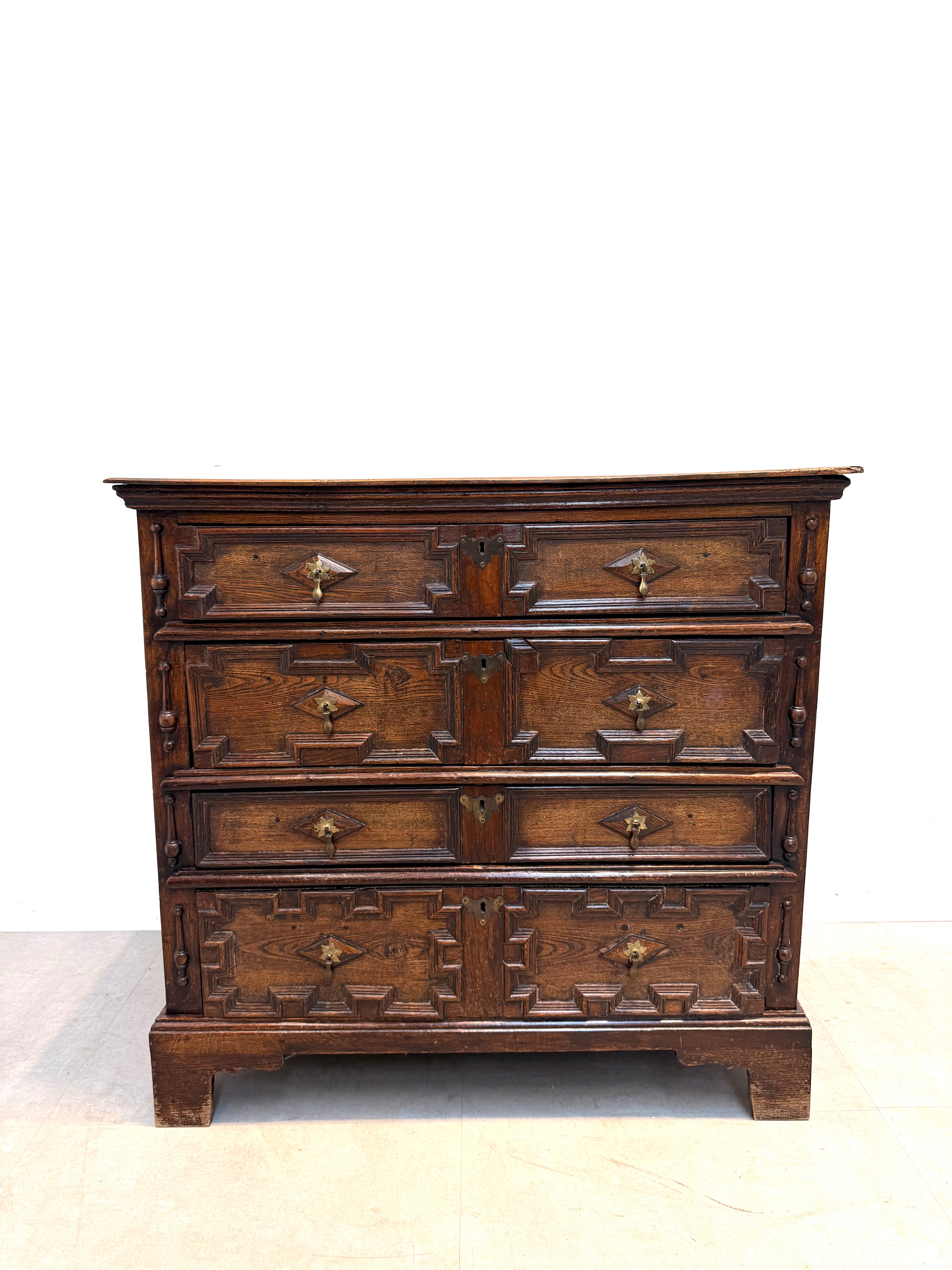 Antique Carved Oak Chest of Drawers