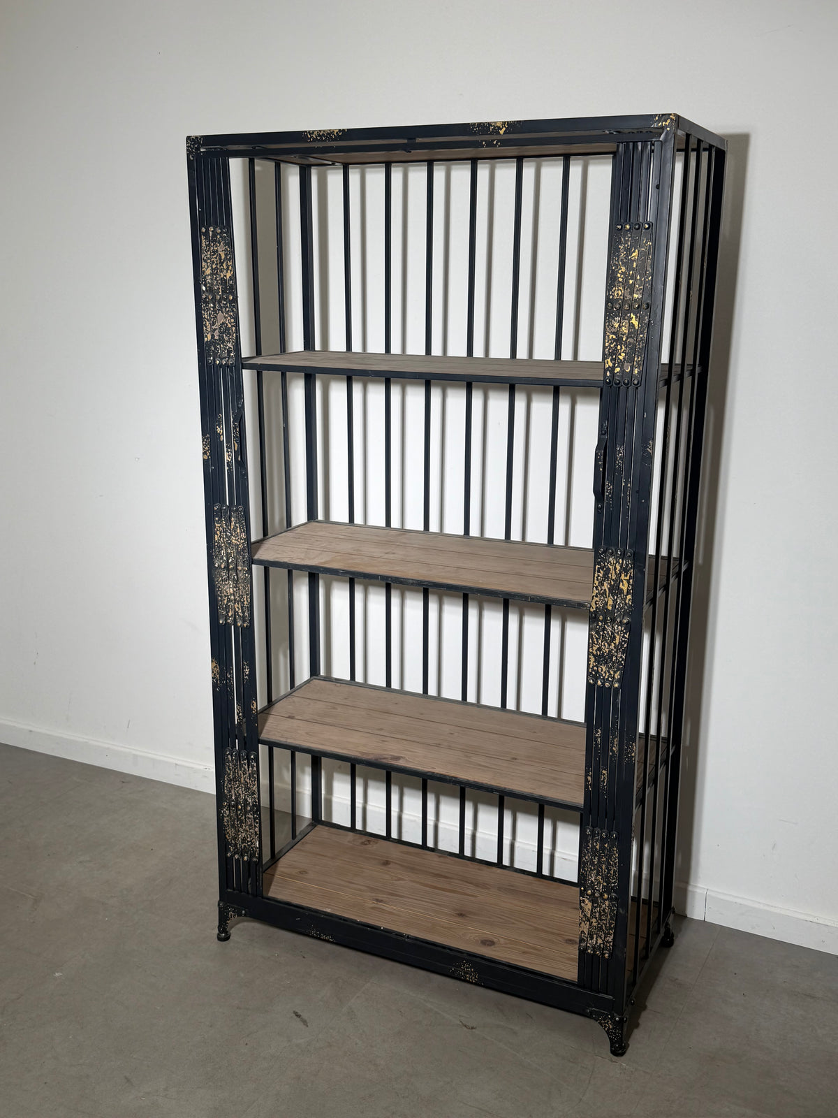 Industrial Folding Gate Display Cabinet / Bookcase