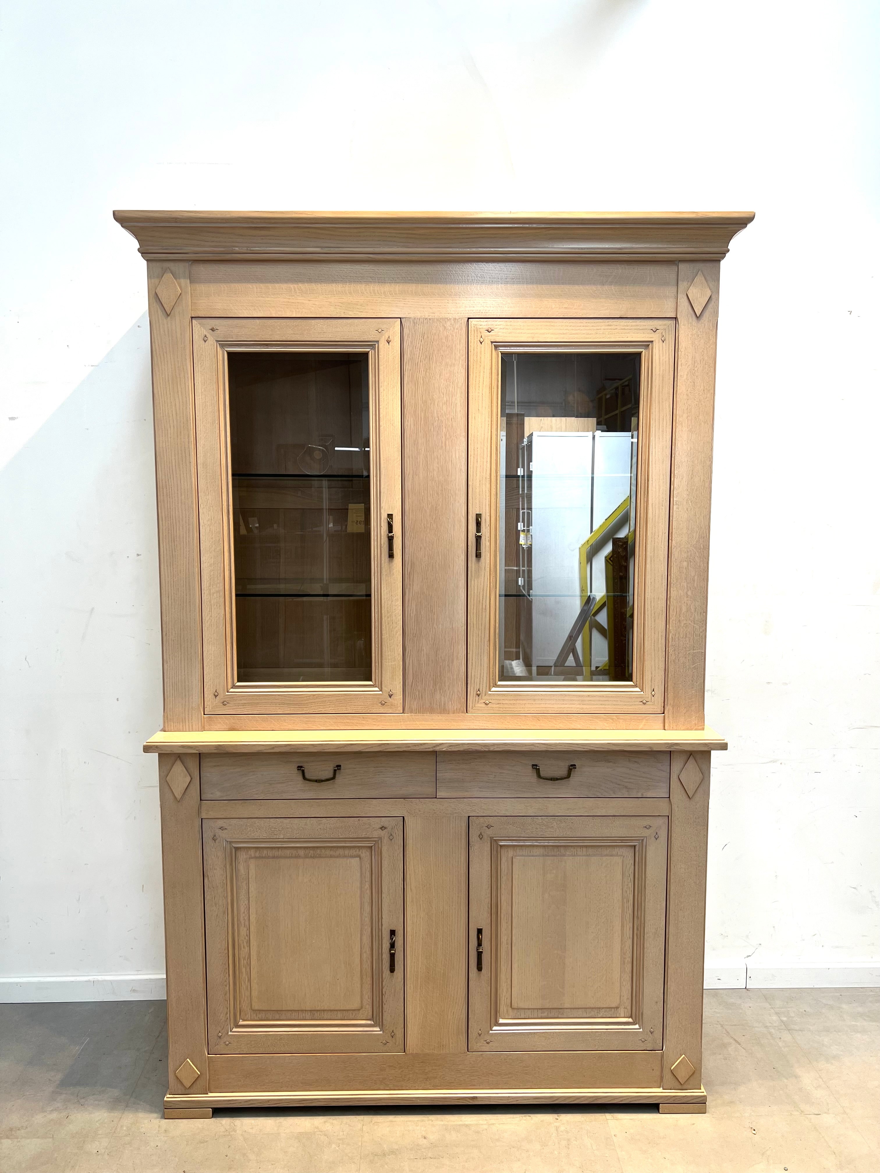 Solid Oak Vitrine With Light