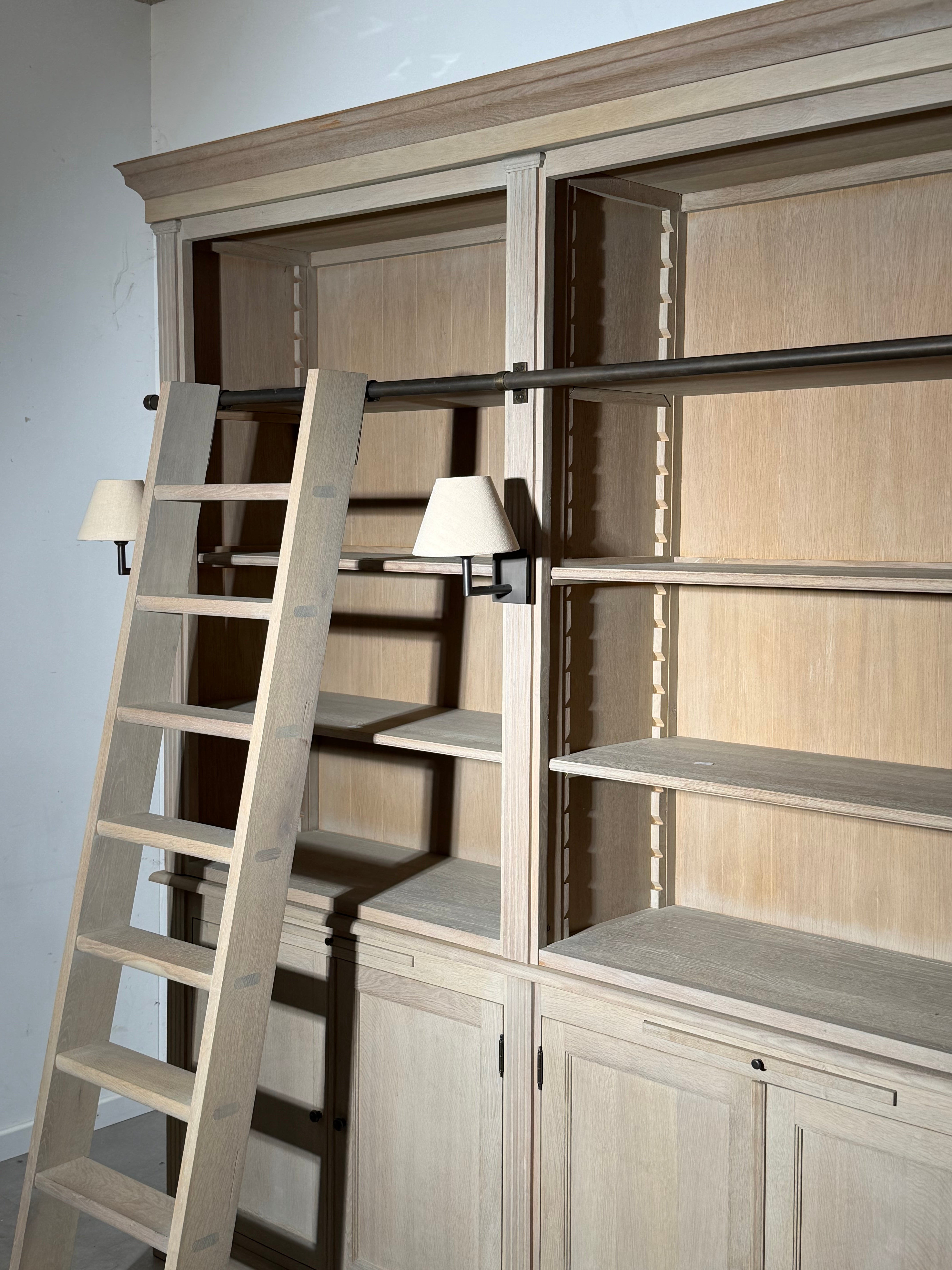 Charrell Home Interiors Library Cabinet with Ladder – H240 x 206 x 47 cm