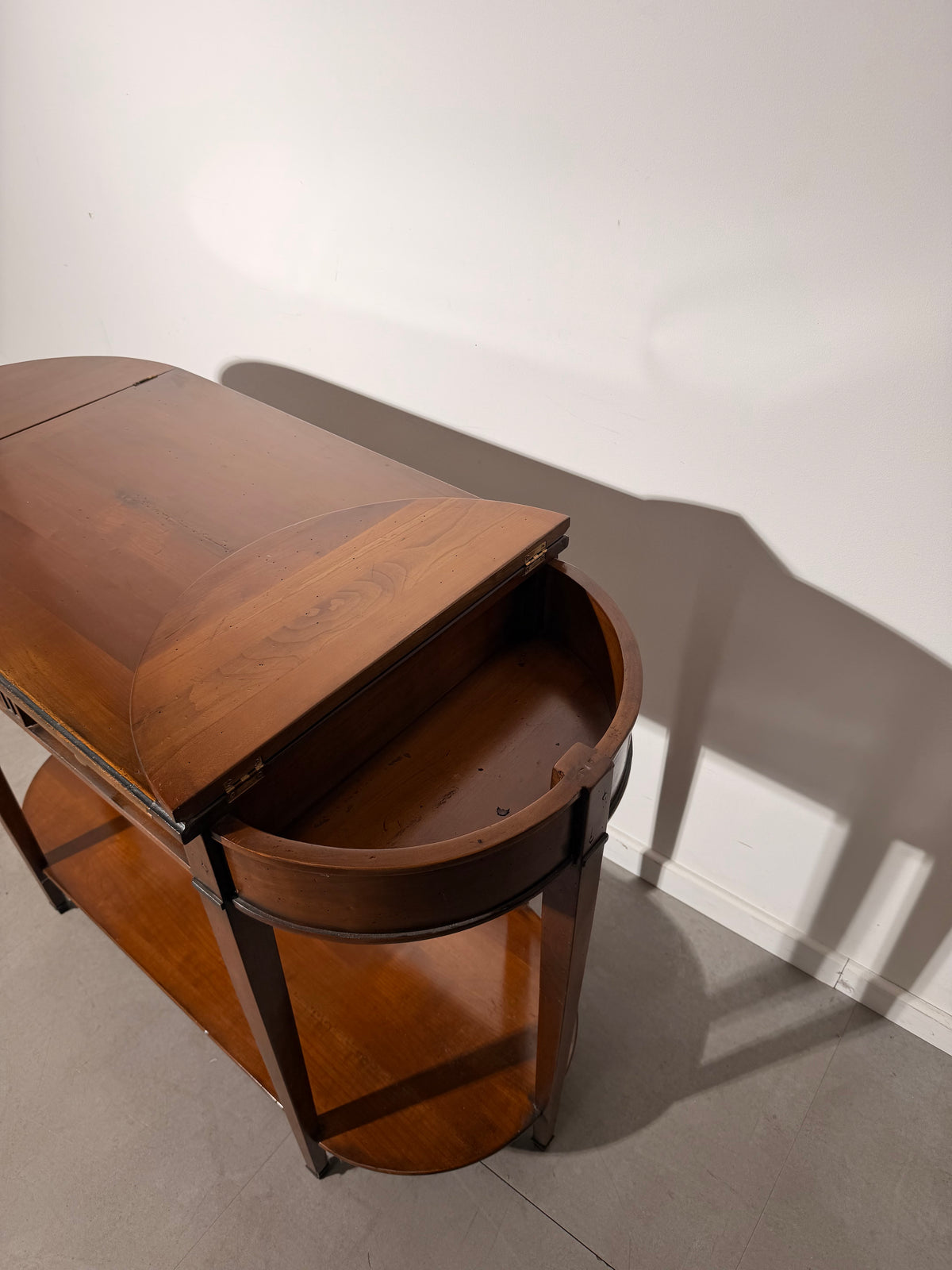 Double-Faced Wooden Console Table with Drawers and Hidden Storage