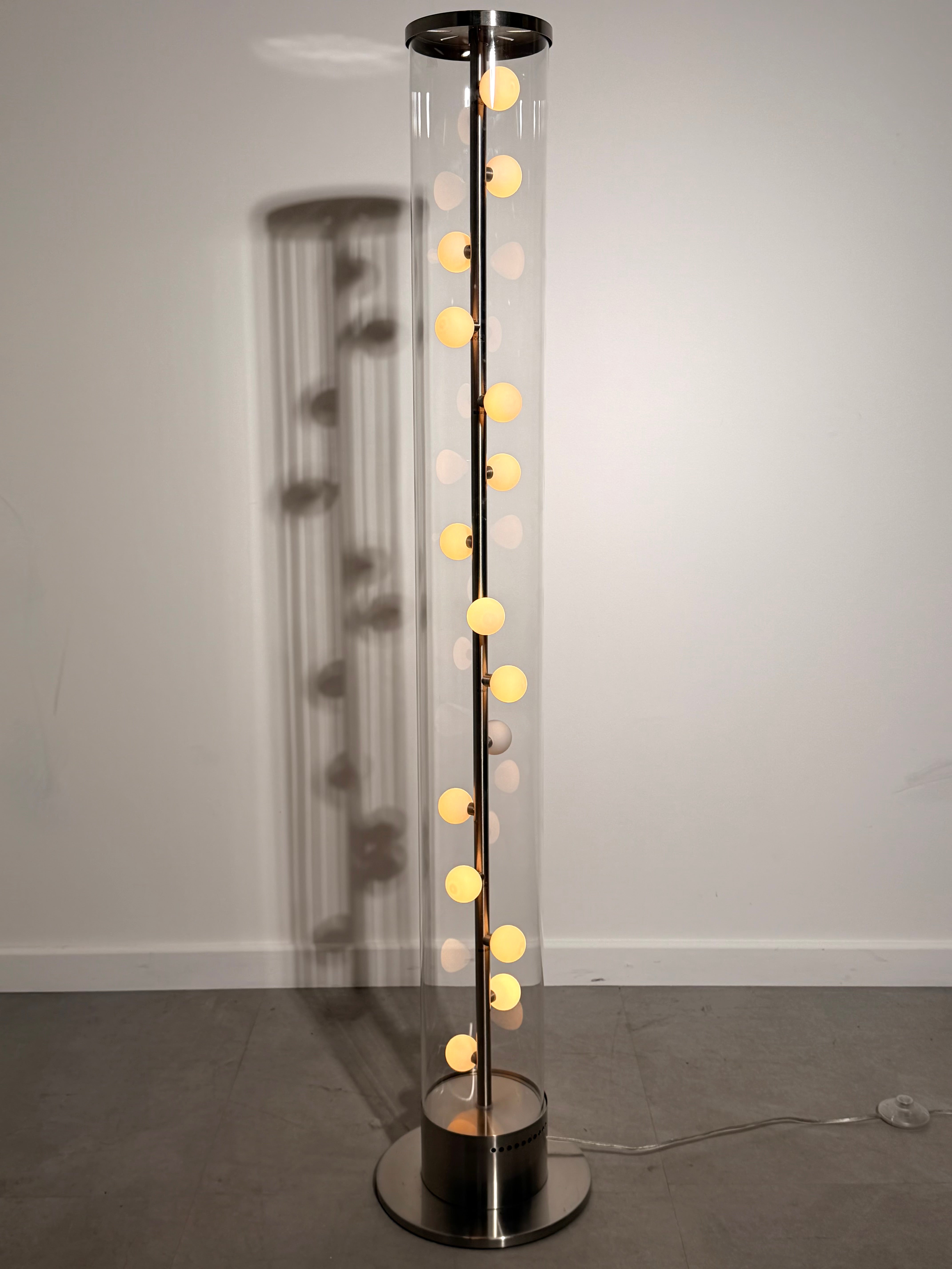 Contemporary Glass Column Floor Lamp