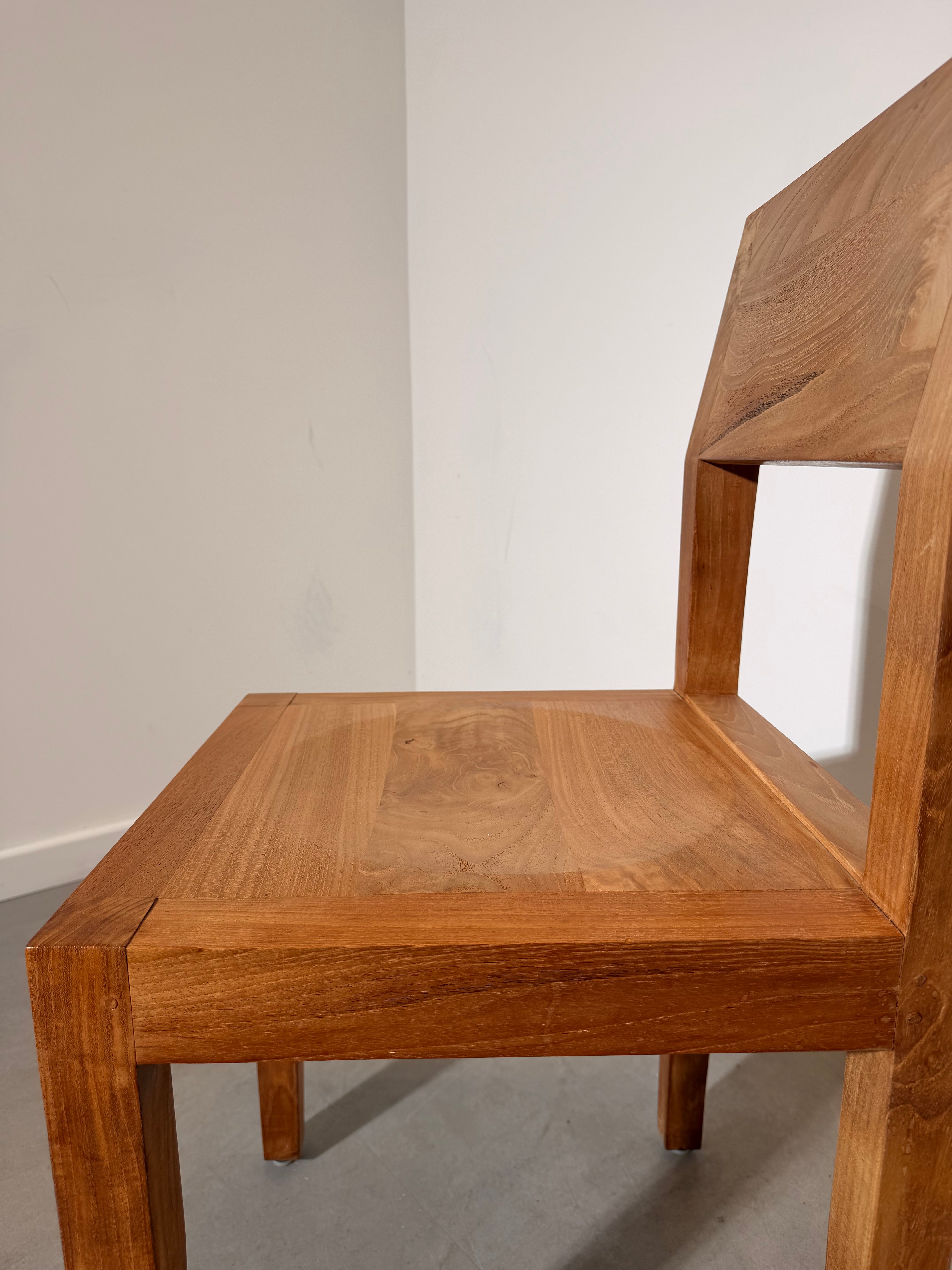 Set of 6 Solid Teak Dining Chairs